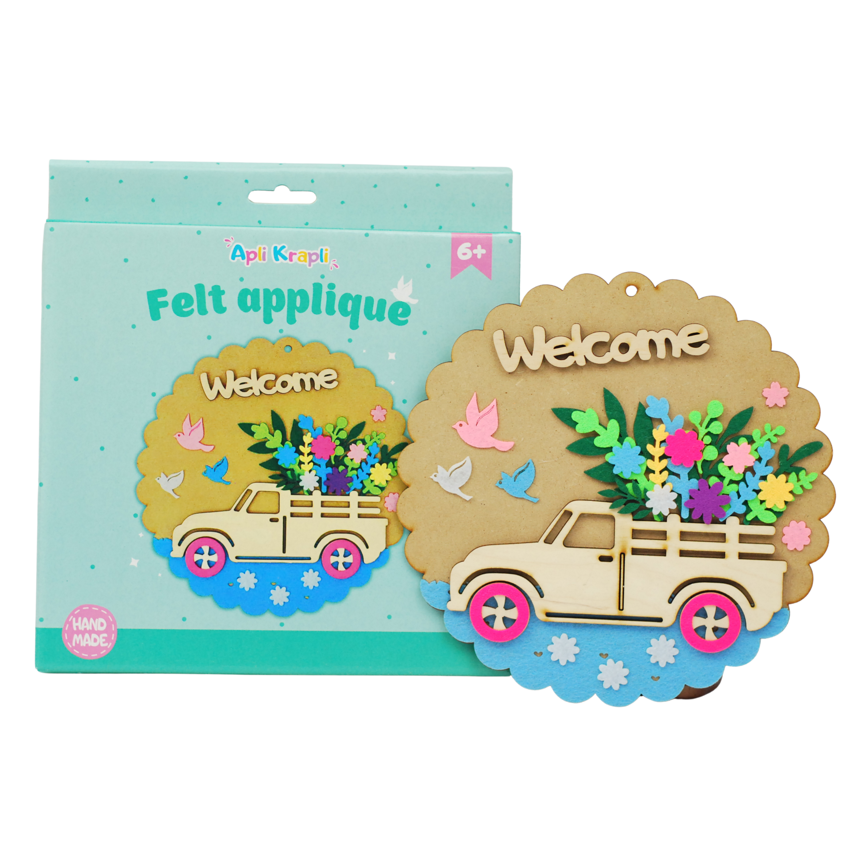 Apli Krapli - Apli Krapli Felt Applique Kit Welcome Kids Sewing Craft Precut Felt & Safe Needle Ages 6+