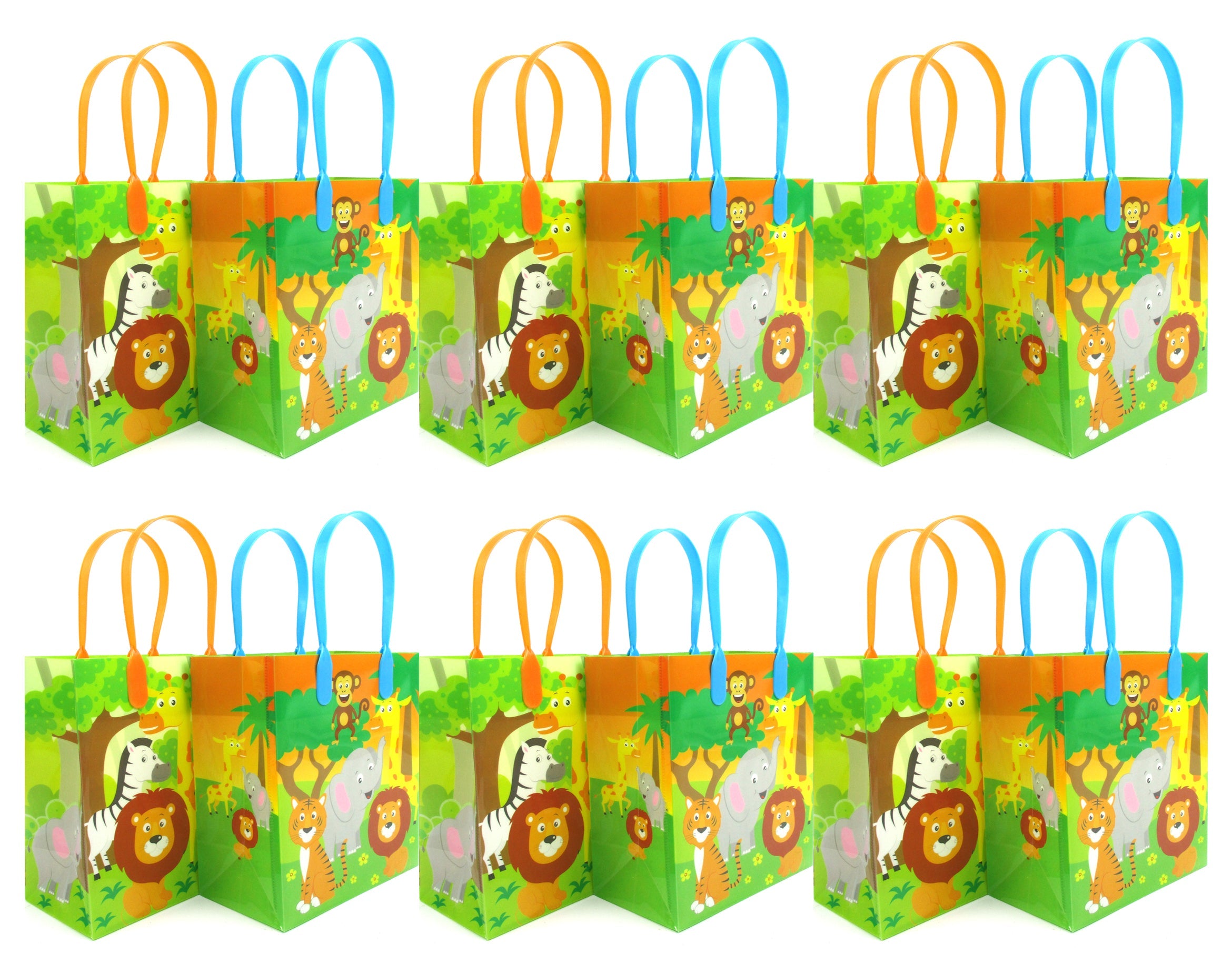 Safari Jungle Animals Party Favor Bags Treat Bags - Set Of 6 Or 12