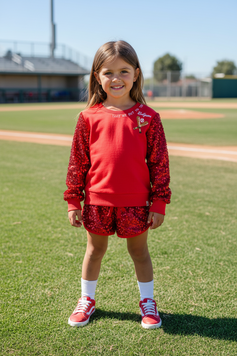 Sparkle Sport Set ~ Take Me Out To The Ballgame (long Sleeves & Short Sleeves)