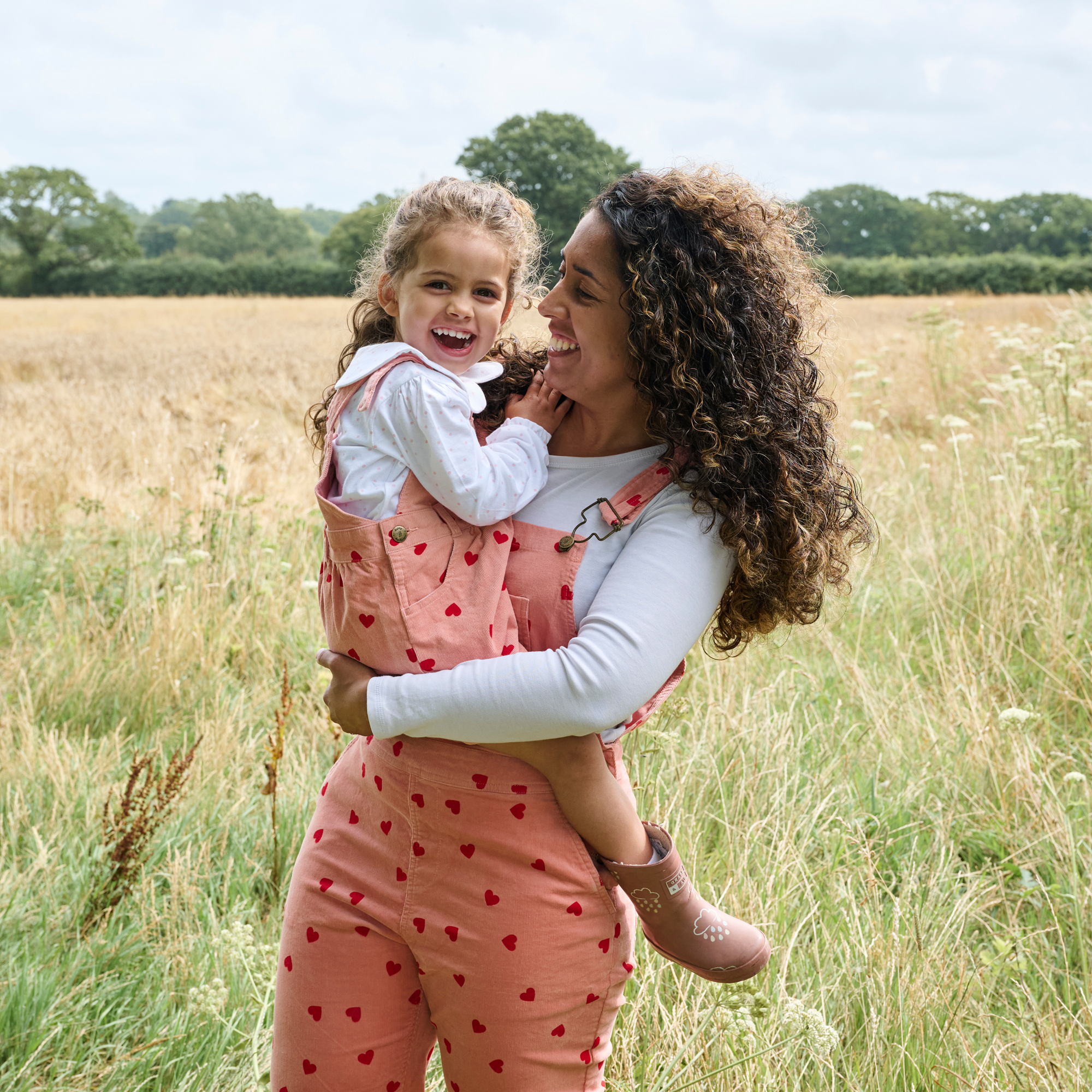 Adult Heart Print Corduroy Dungarees