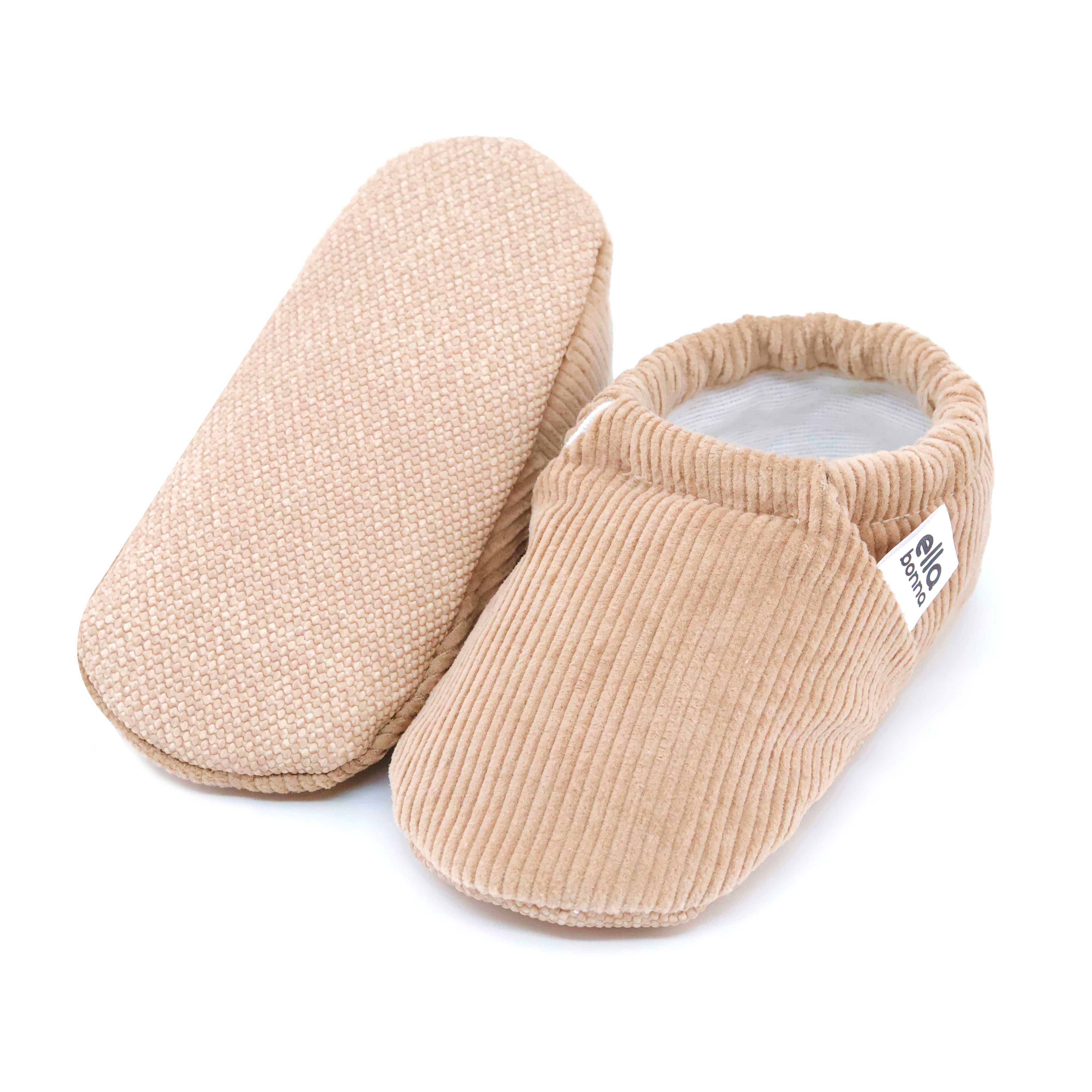 Organic Cotton Corduroy Home Nursery Moccasin Shoes  Beige
