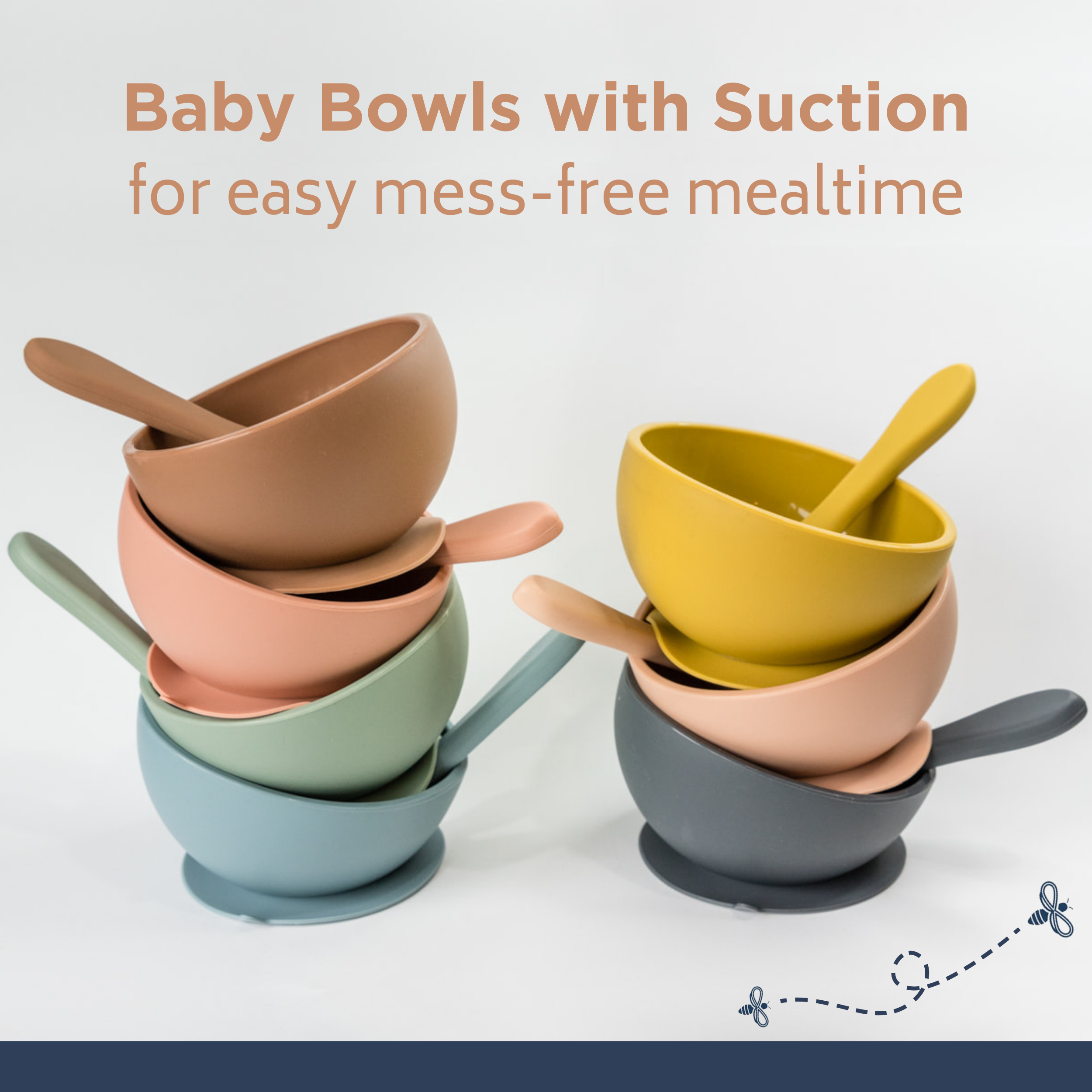 Apricot Suction Bowl And Spoon Set