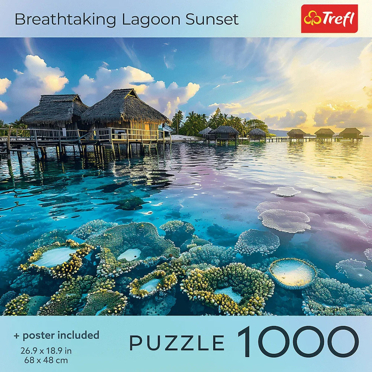 Red Breathtaking Lagoon Sunset 1000 Piece Puzzle