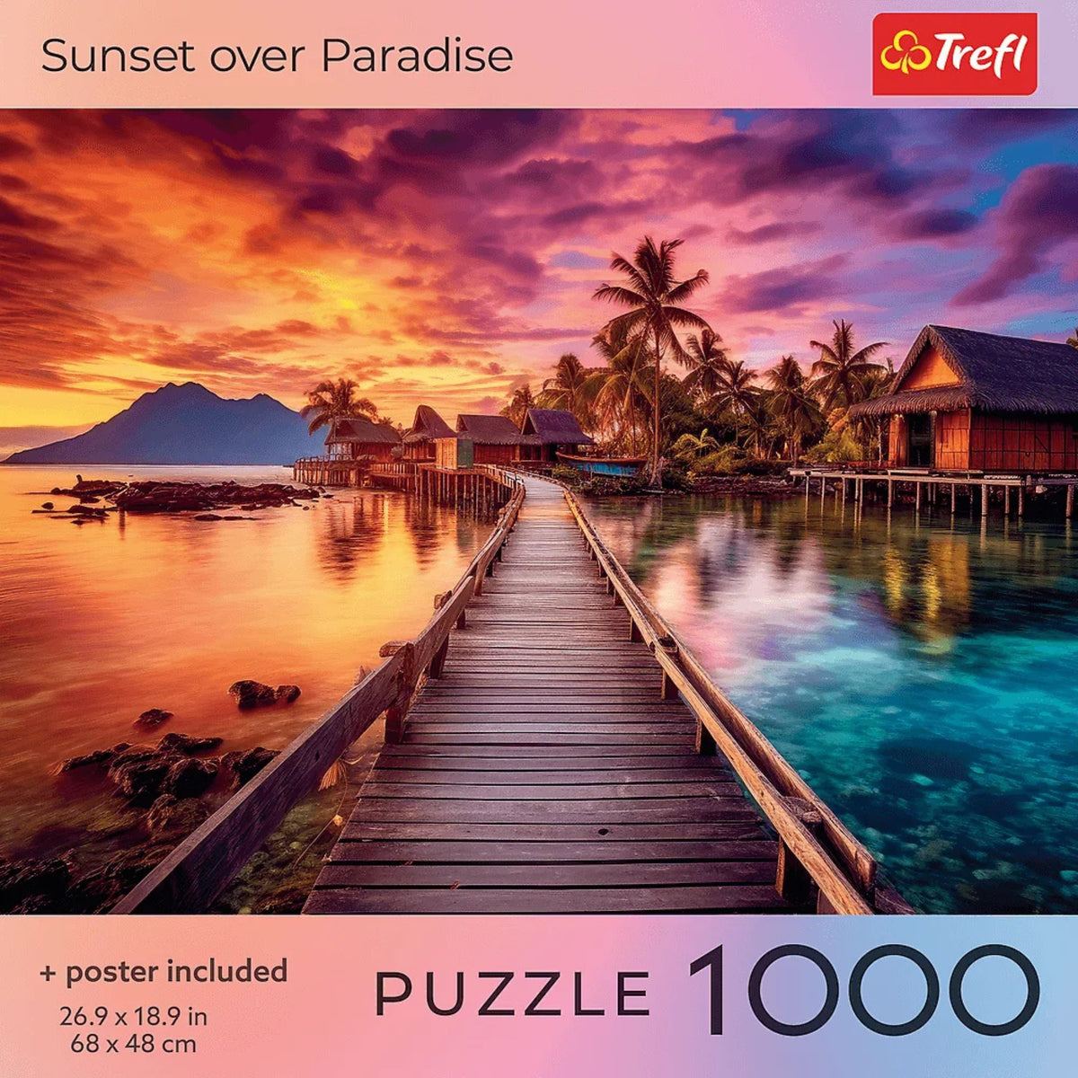 Red Sunset Over Paradise 1000 Piece Puzzle