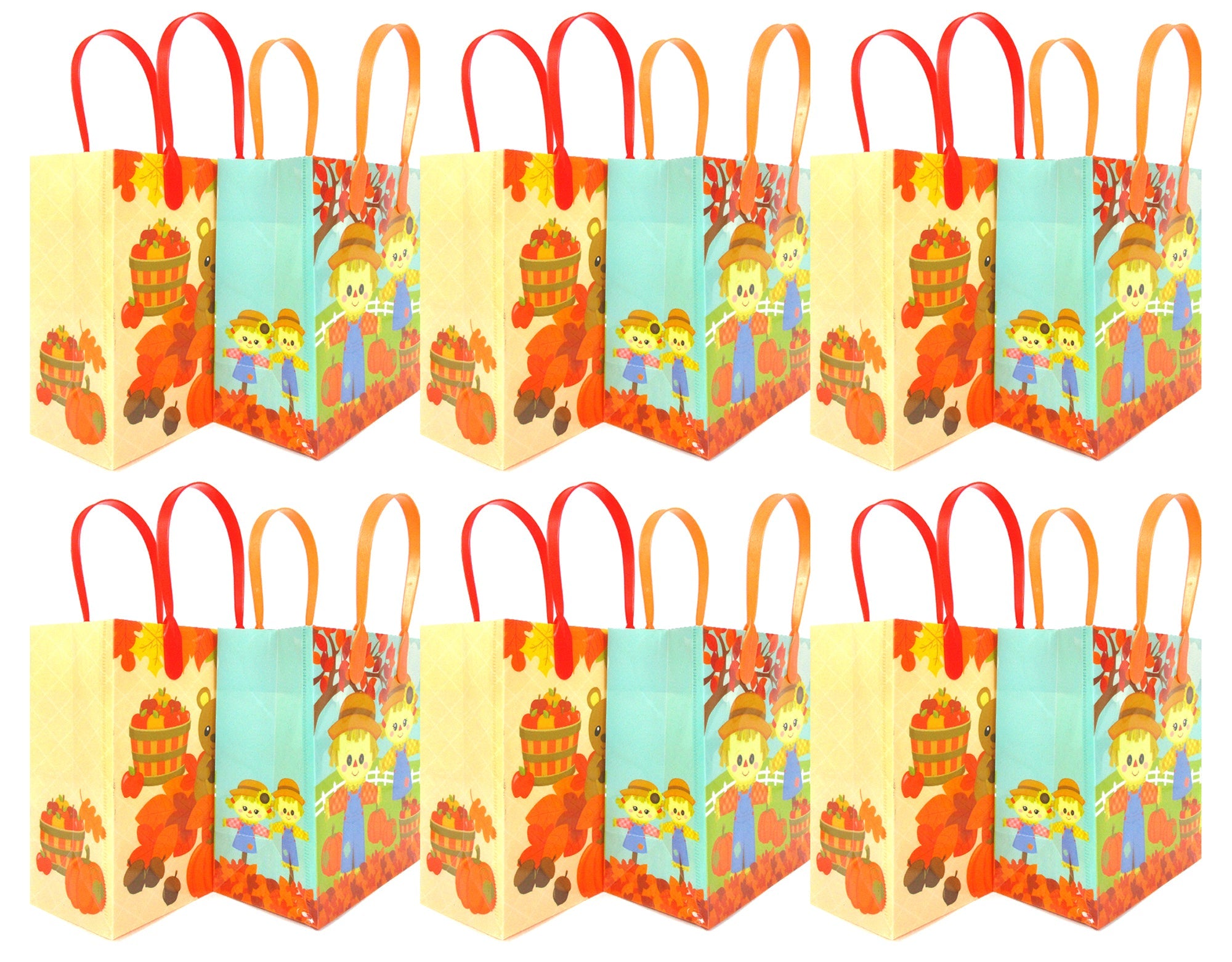 Autumn Harvest Party Favor Treat Bags - Set Of 6 Or 12