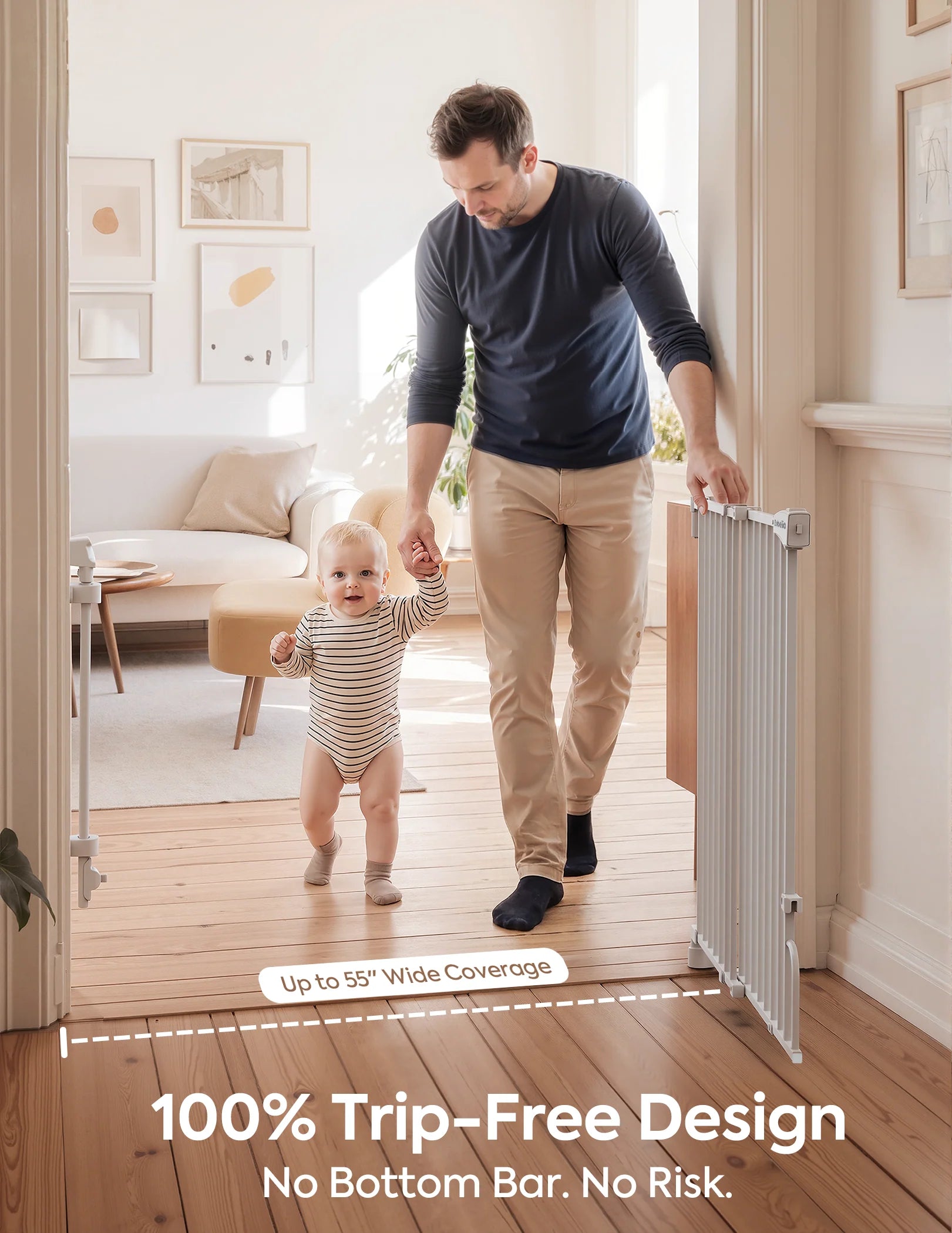 Boundless R30 Proflex | Removable No-trip Baby Gate For Stairs