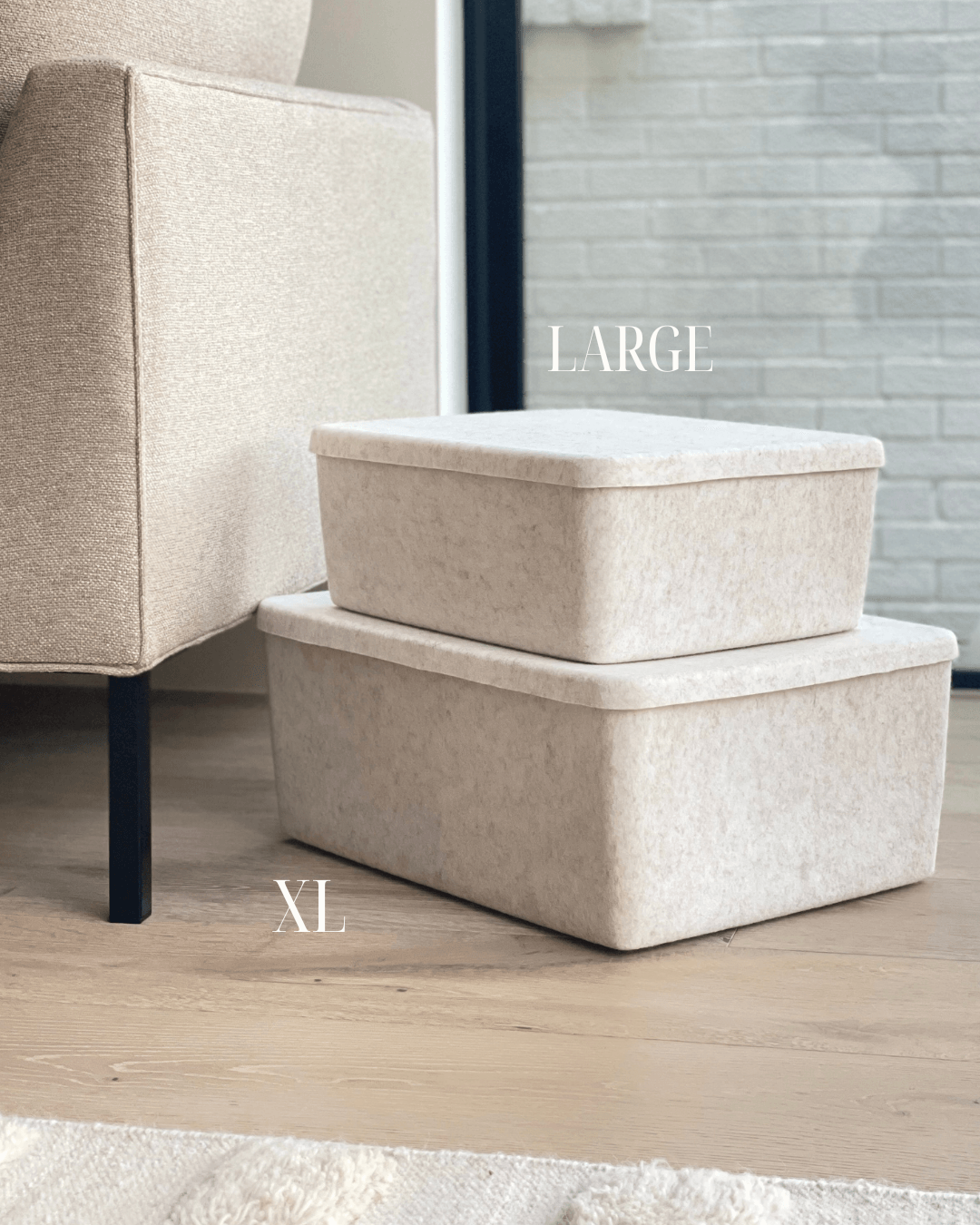 The Sculpted Bin - Large With Lid | Set Of 3