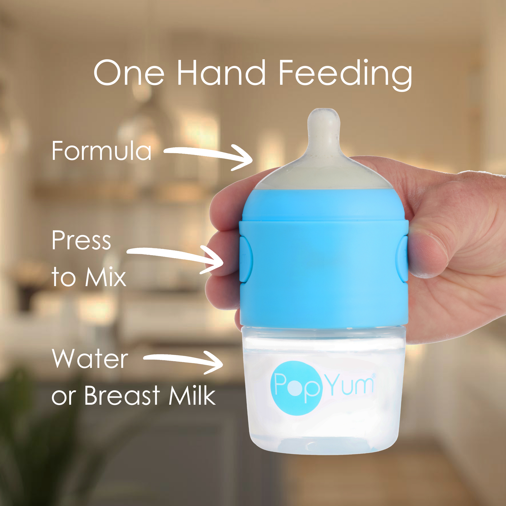 Popyum Blue 10 Piece Bundle: Bottle Set + 3 Nipple 2-packs