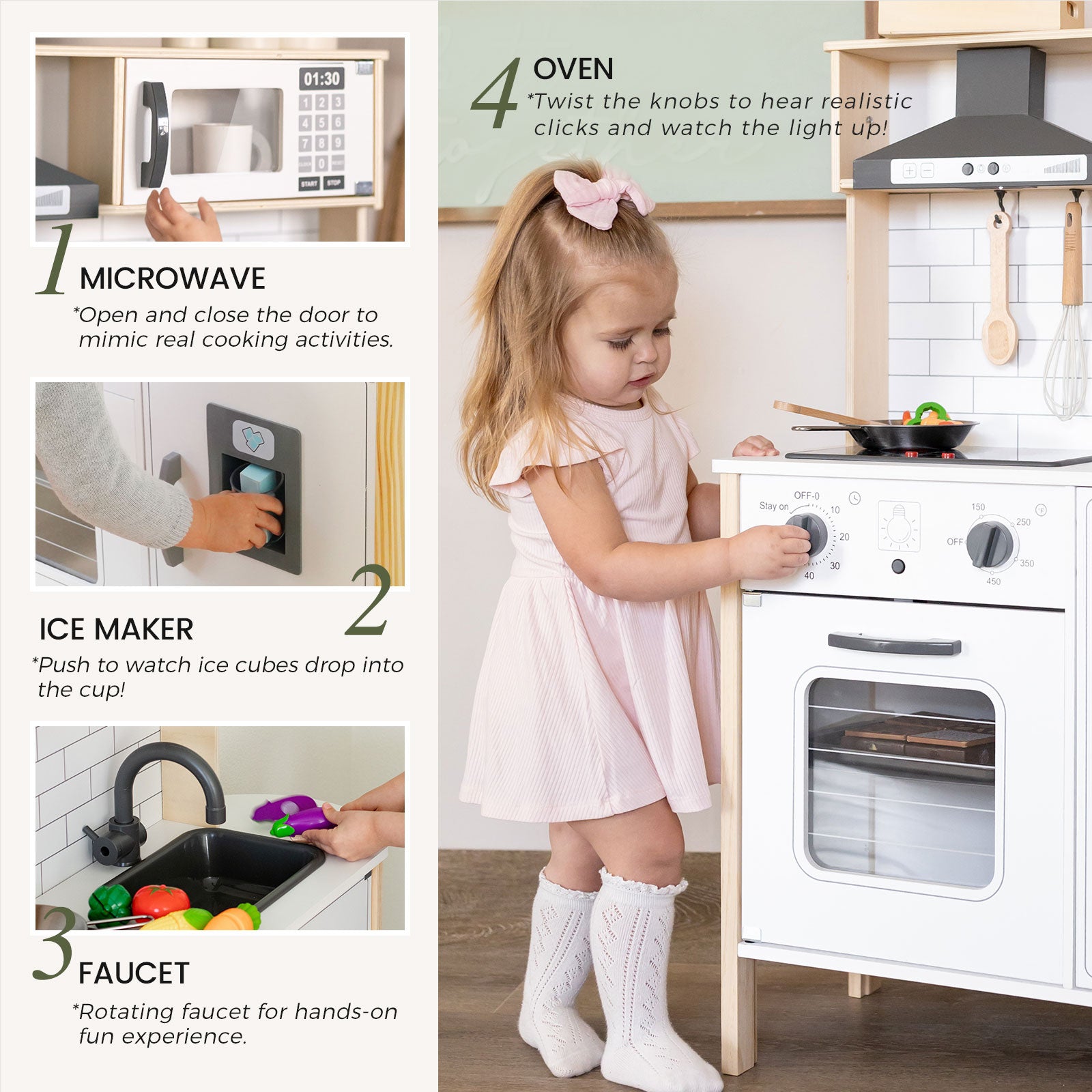 Tiny Land® Interactive Play Kitchen With Sounds & Cookware
