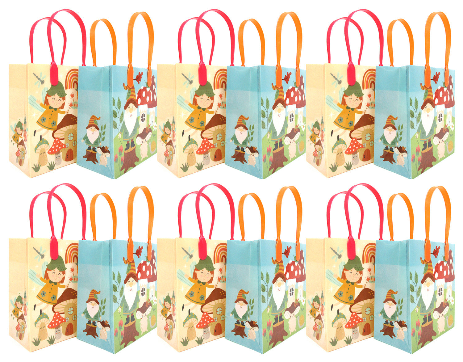 Garden Gnome Party Favor Treat Bags - Set Of 6 Or 12
