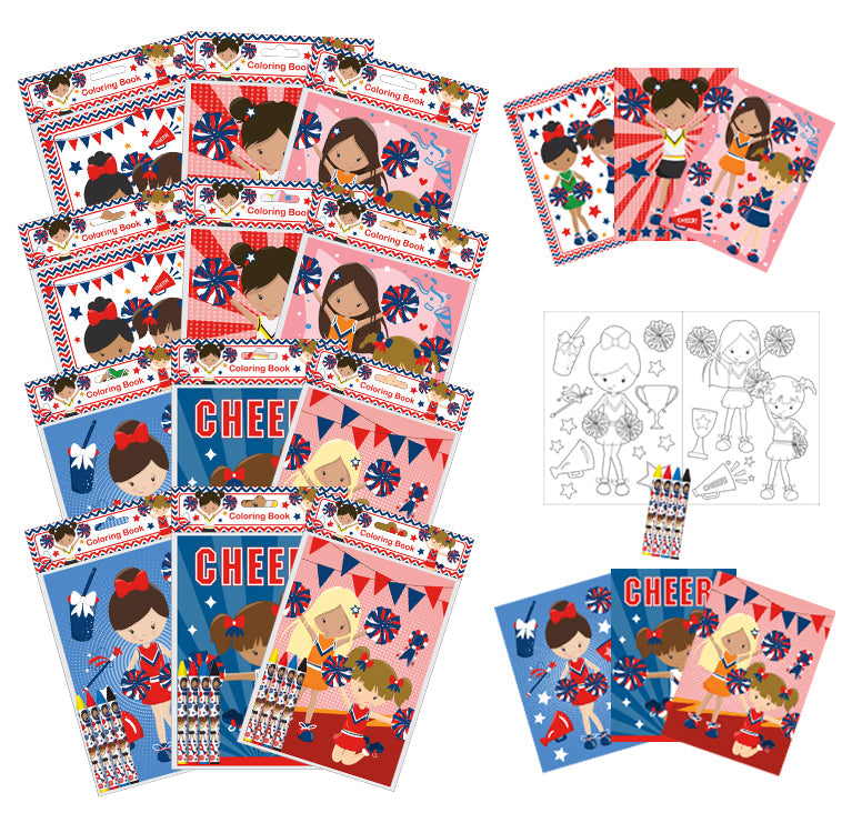 Cheerleading Coloring Books - Set Of 6 Or 12