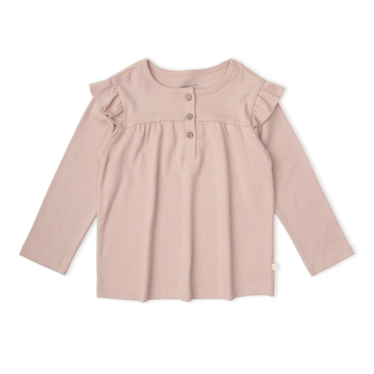 Organic Ruffle Sleeve Top Set Of 2 - Petal Whispers + Dusty Rose