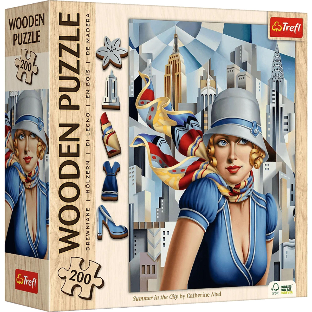 Wood Summer In The City - Catherine Abel Wooden Puzzle 200 Piece