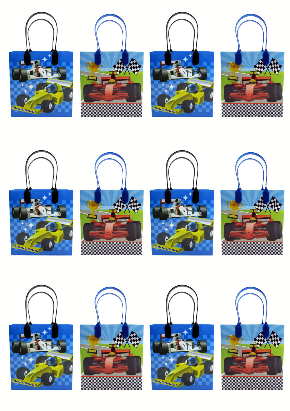 Race Car Party Favor Treat Bags - Set Of 6 Or 12