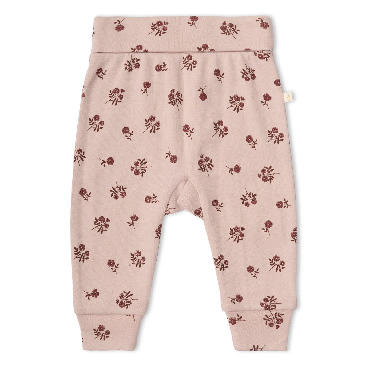 Organic Bodysuit & Foldover Pants Set - Rosebud