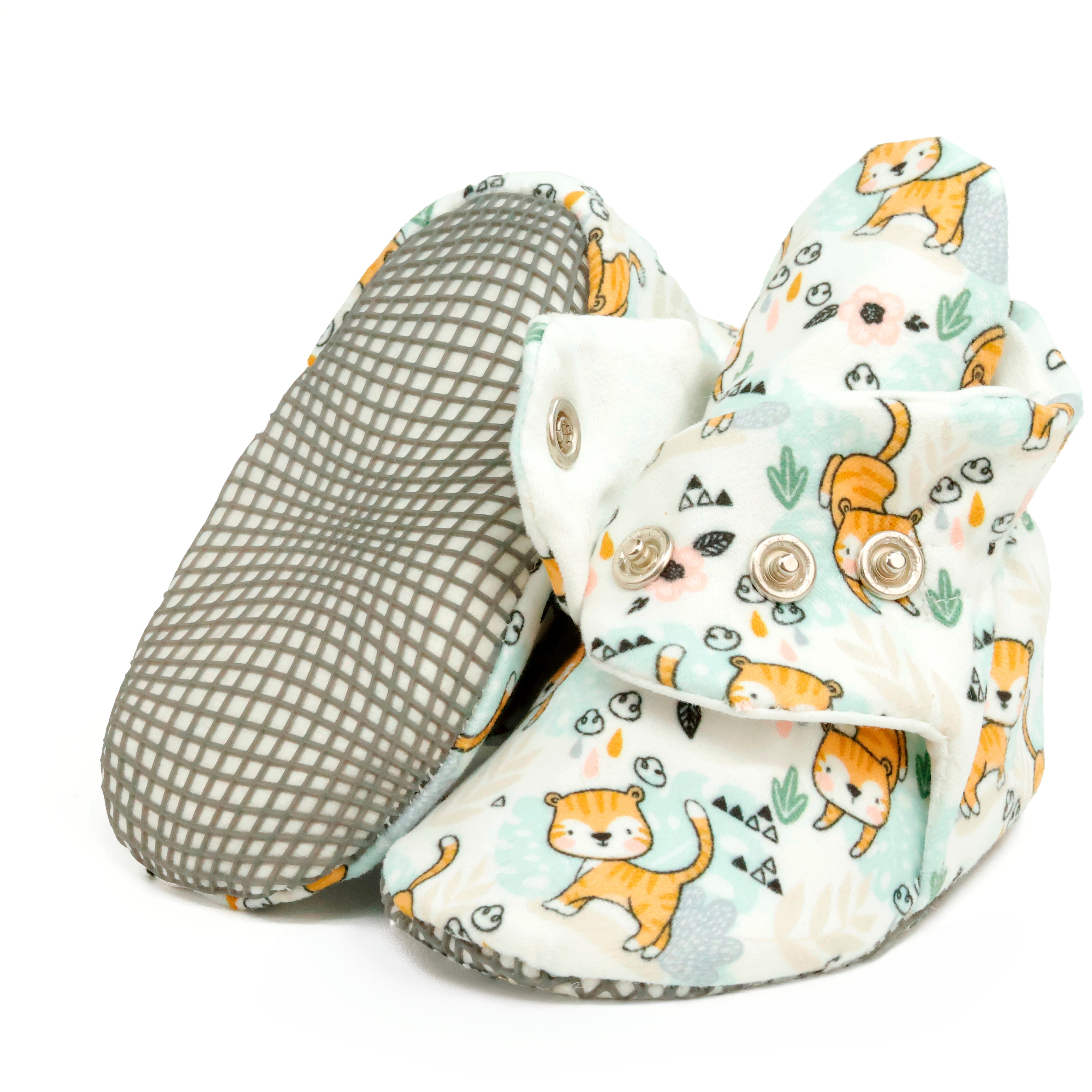 Organic Cotton Baby Booties, Non-slip Sole, Cotton Newborn Booties Home Nursery Shoes, Cats