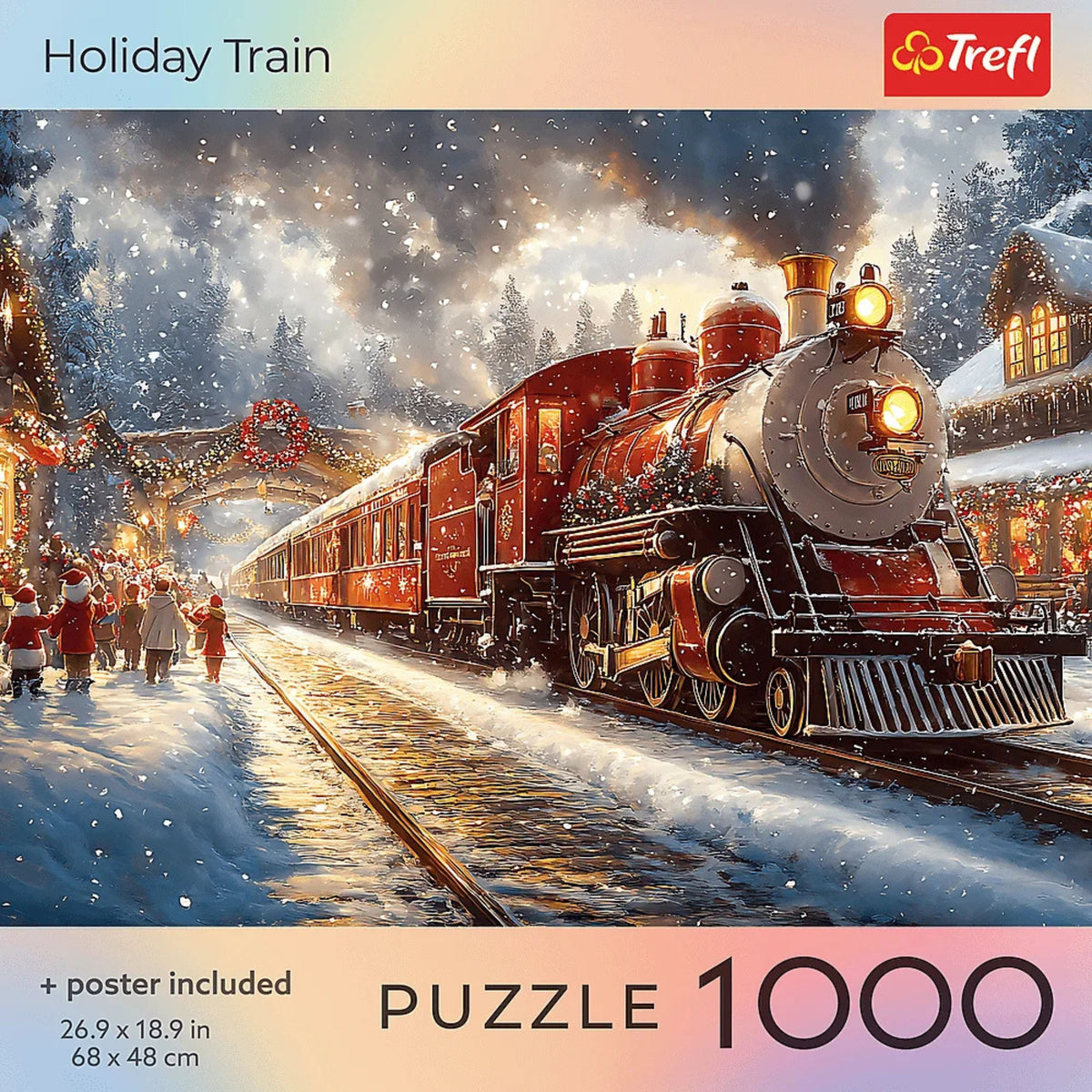 Red Holiday Train 1000 Piece Puzzle