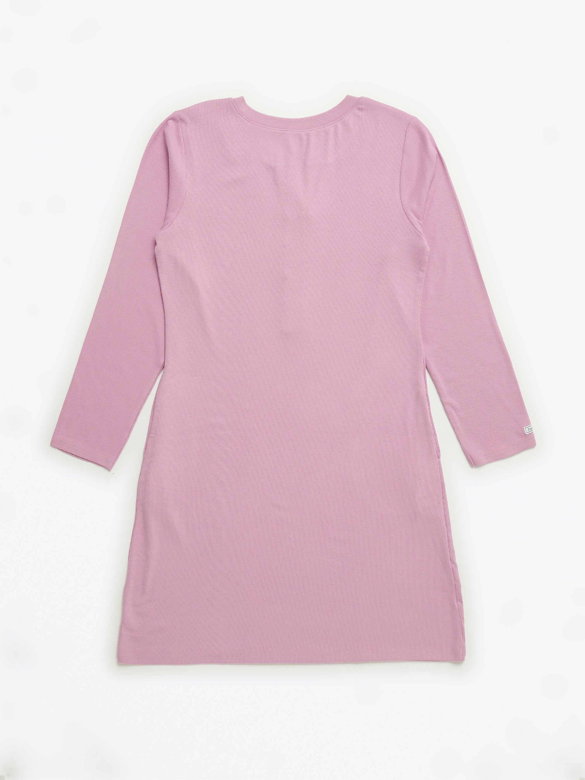 Solid Mauve Womens Nightgown Pj Ribbed Cotton-bamboo Blend