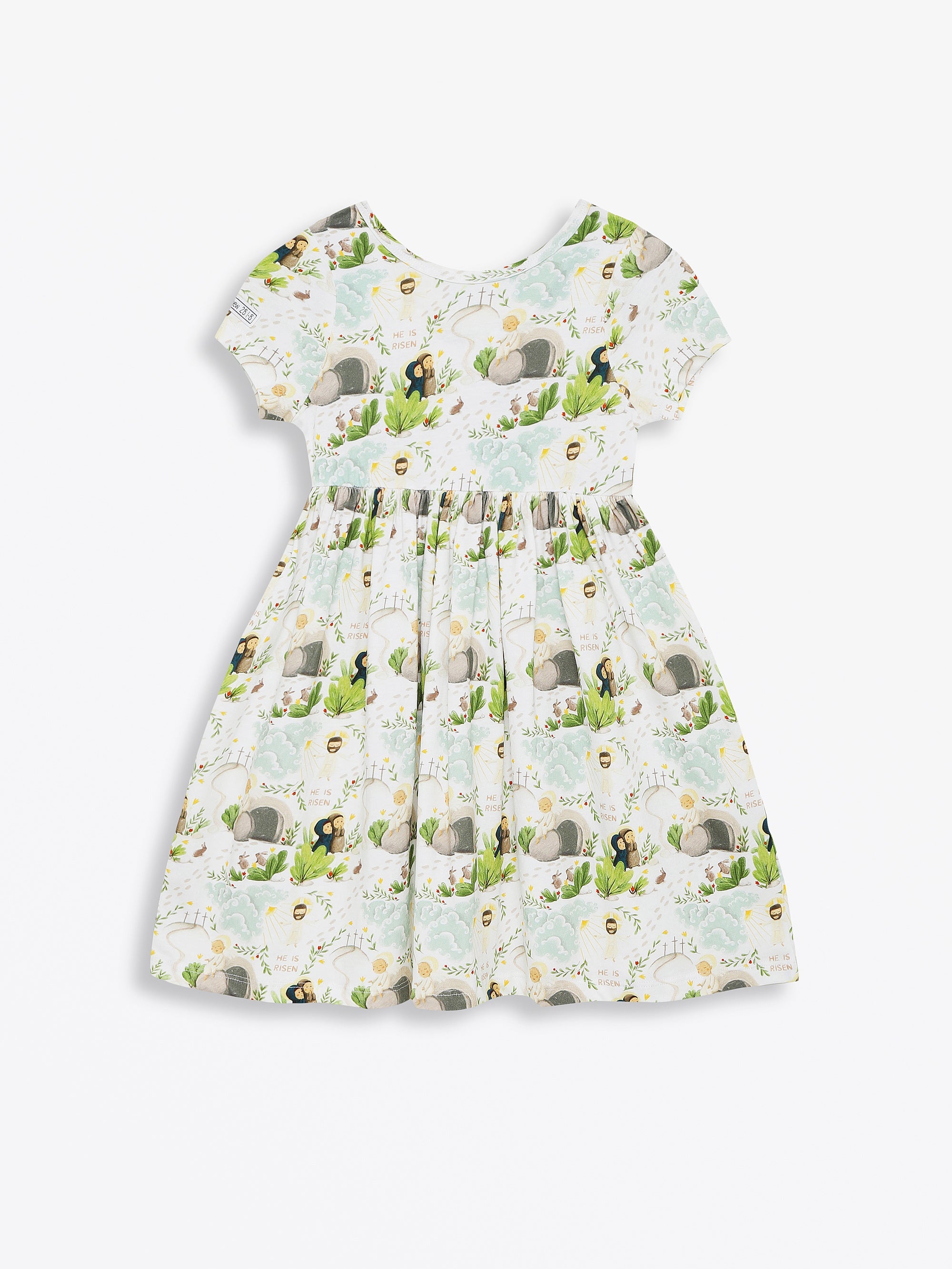 He Is Risen Short Sleeve Twirl Dress Cotton