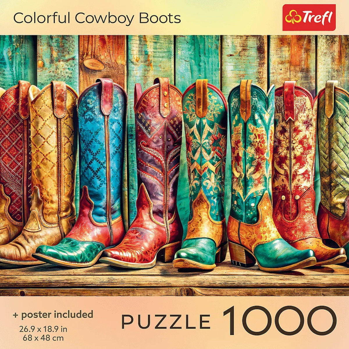 Red Colorful Cowboy Boots 1000 Piece Puzzle