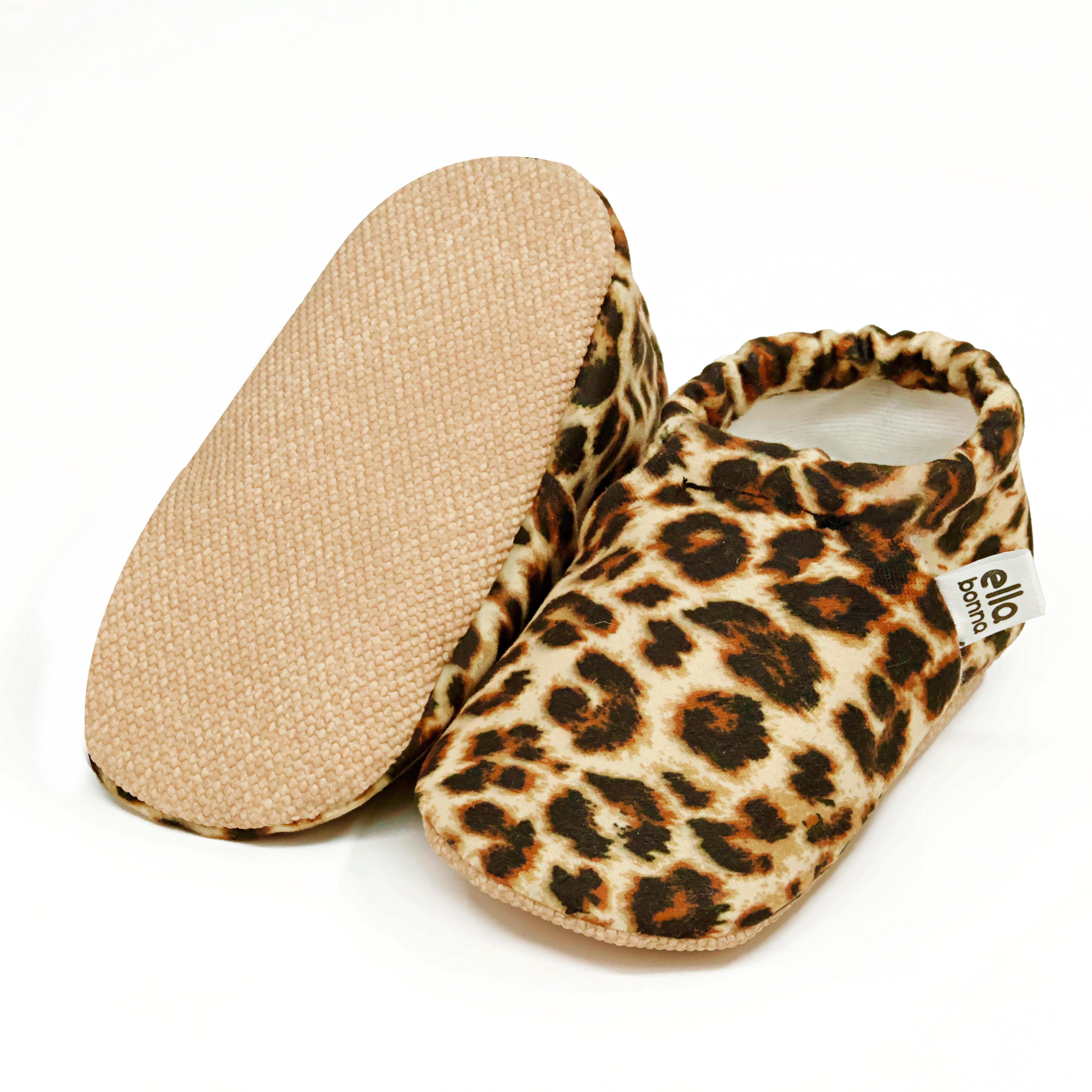 Ella Bonna Non-slip Sole Leopard Patterned Baby Booties, Home Boot Slippers Nursery Shoes
