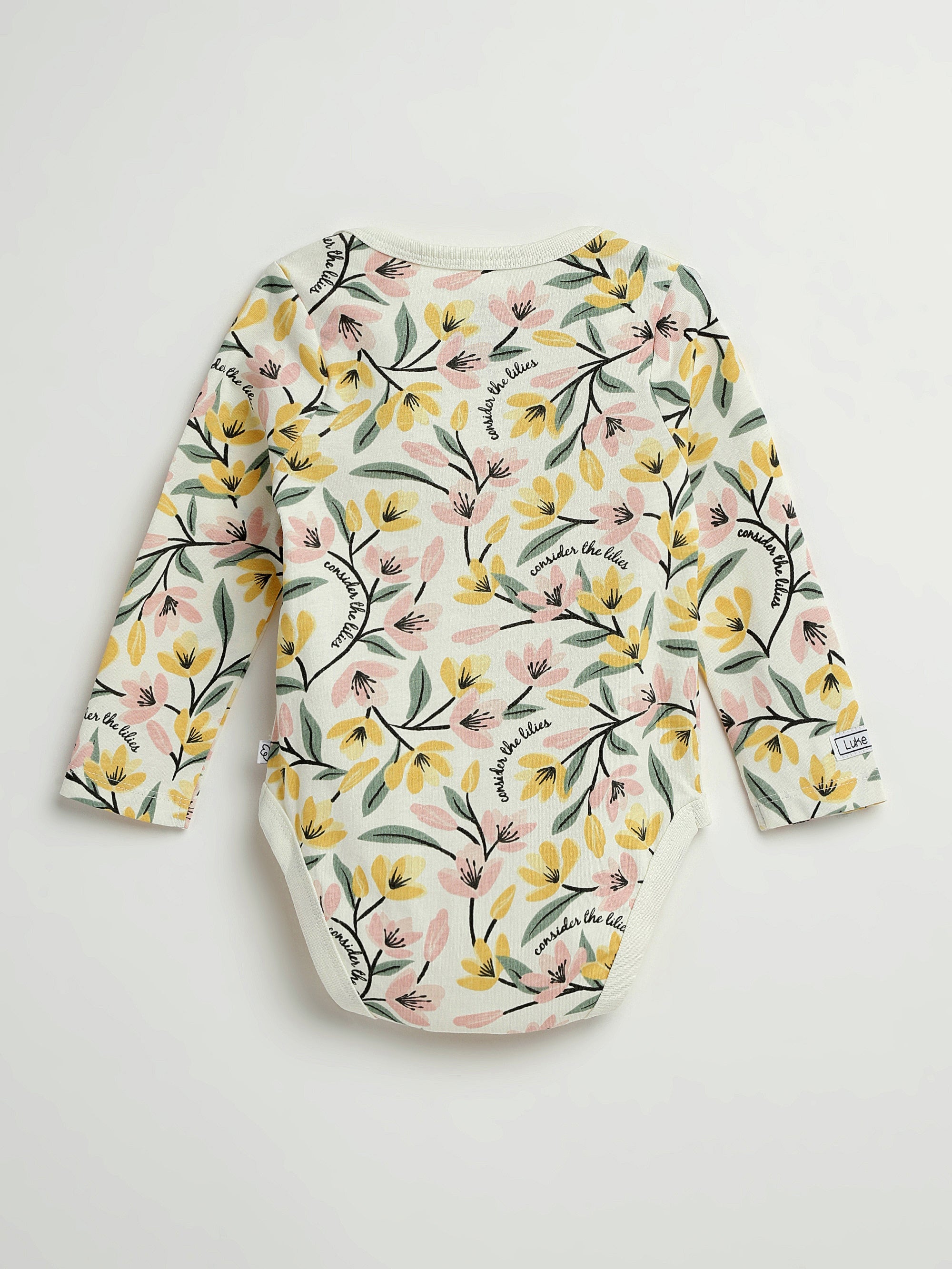 Consider The Lilies Long Sleeve Bodysuit Cotton