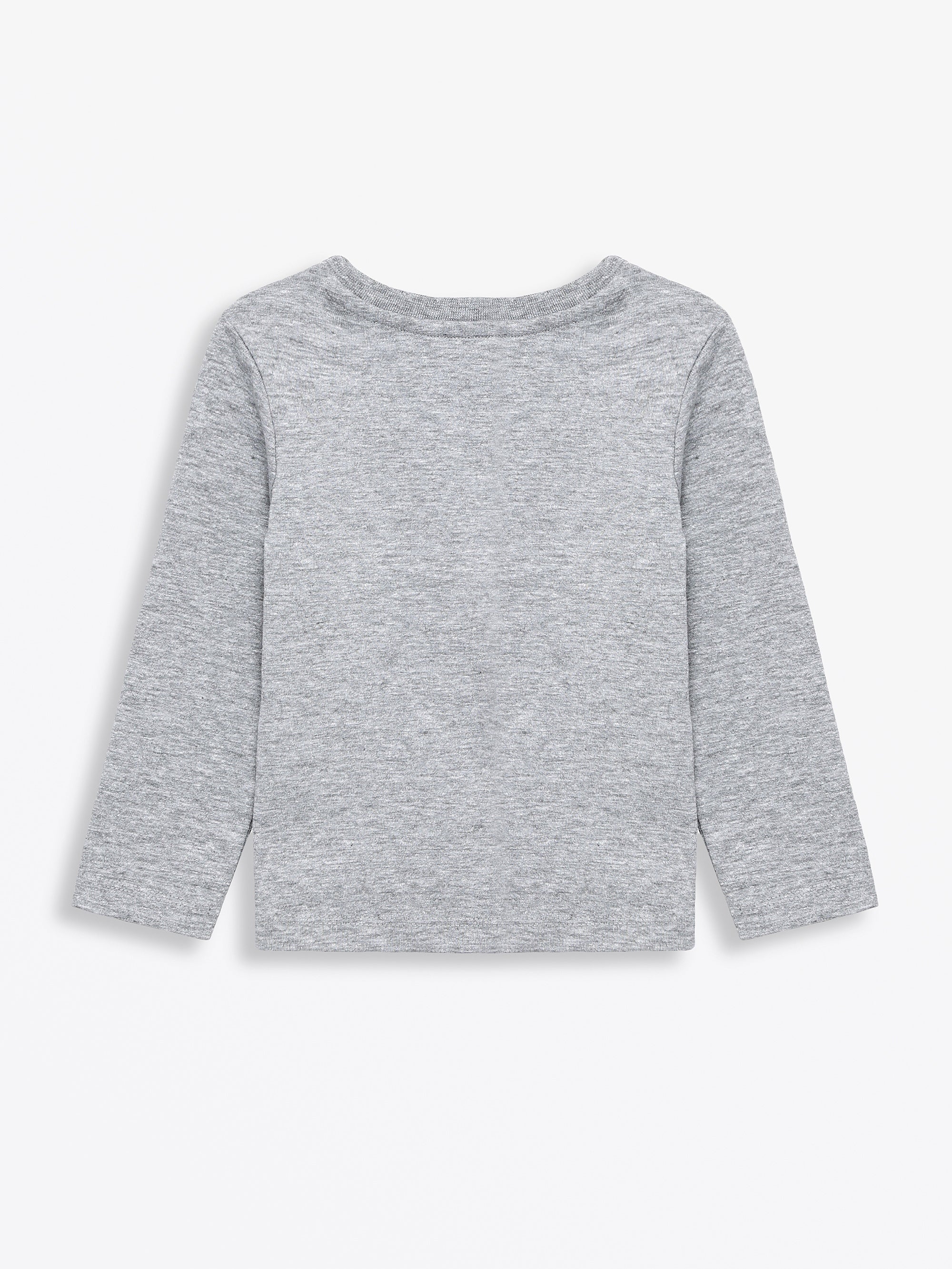 Heather Gray Prayer Pocket Long Sleeve T-shirt Cotton