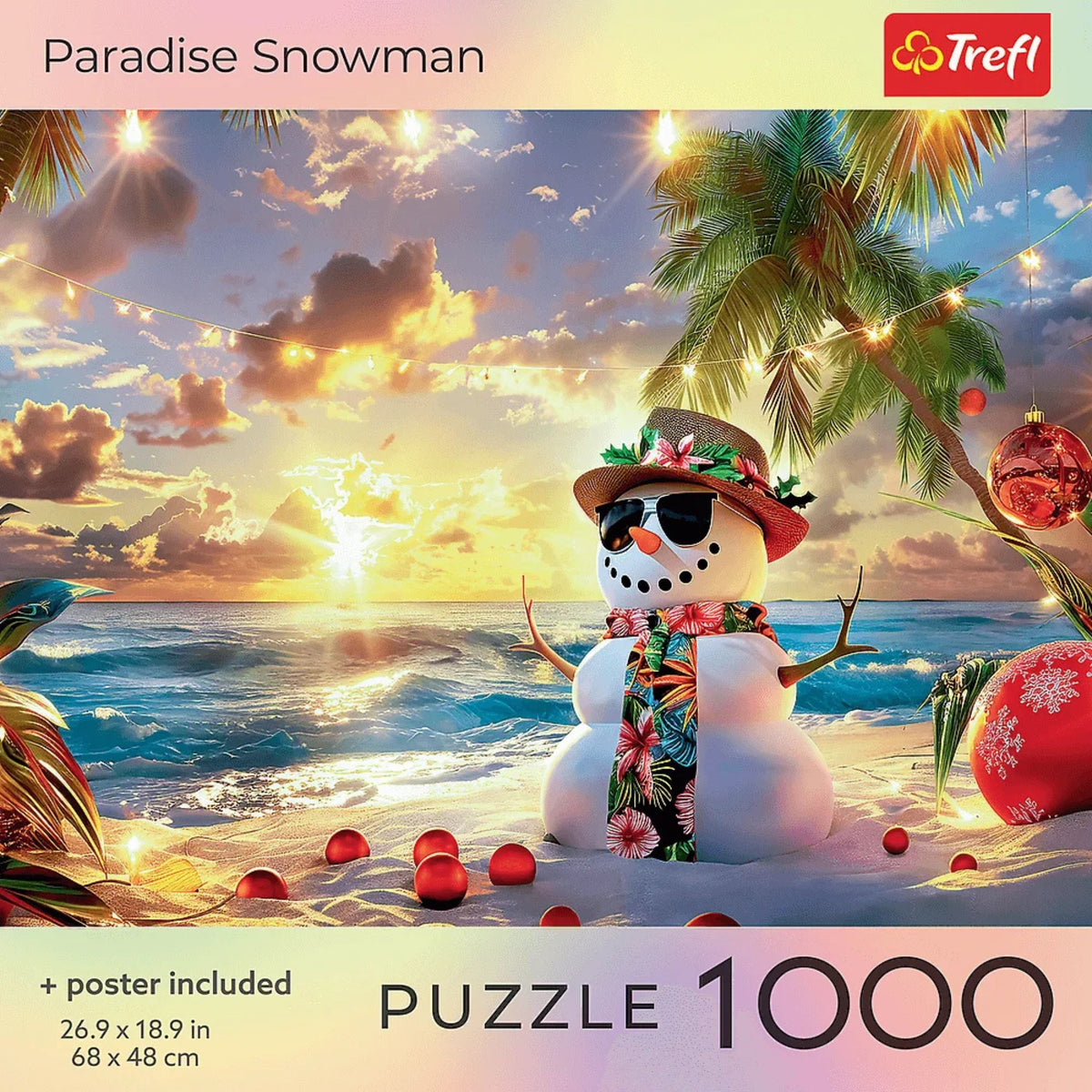 Red Paradise Snowman 1000 Piece Puzzle