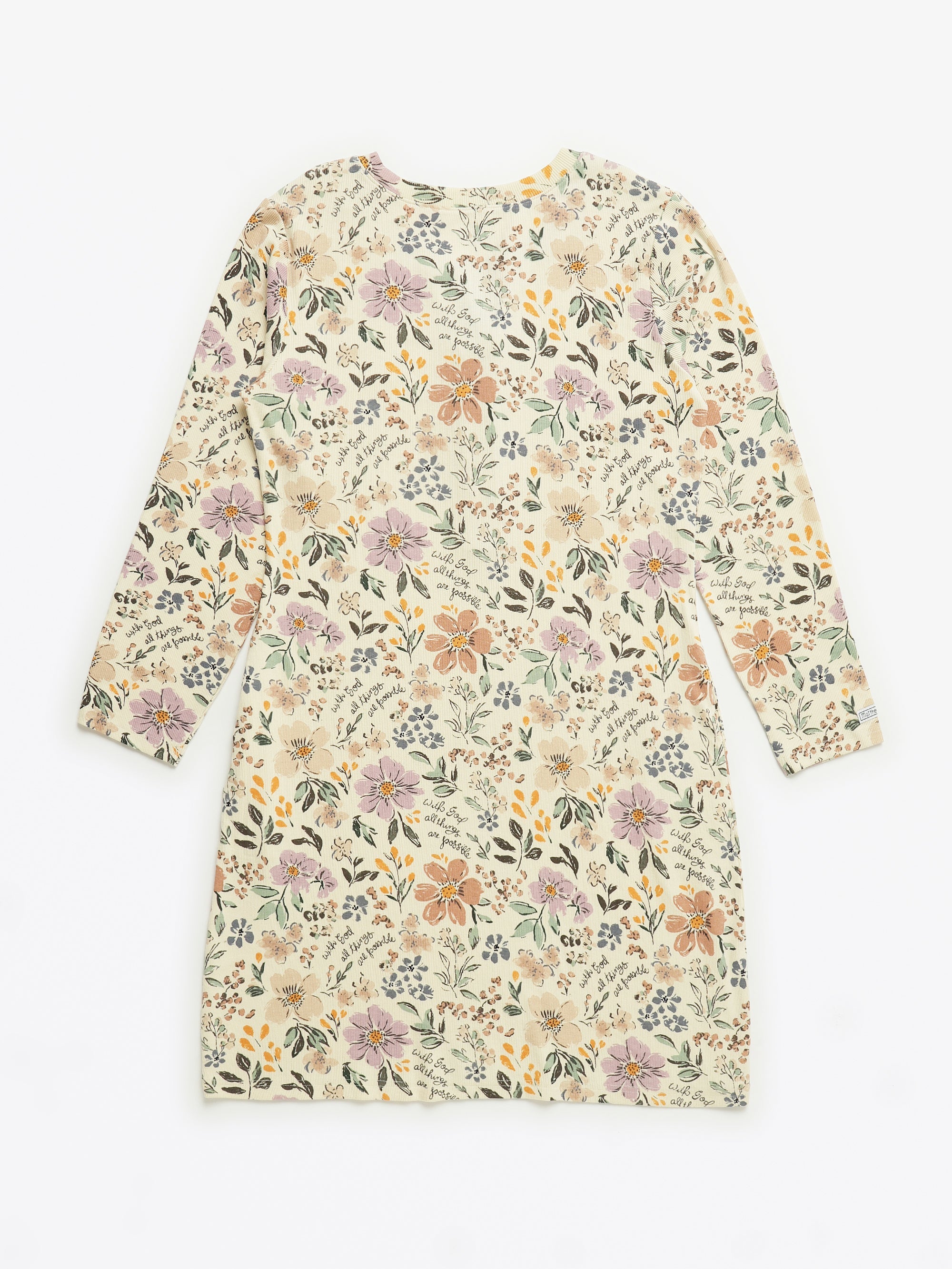 All Things Are Possible Womens Nightgown Pj Ribbed Cotton-bamboo Blend