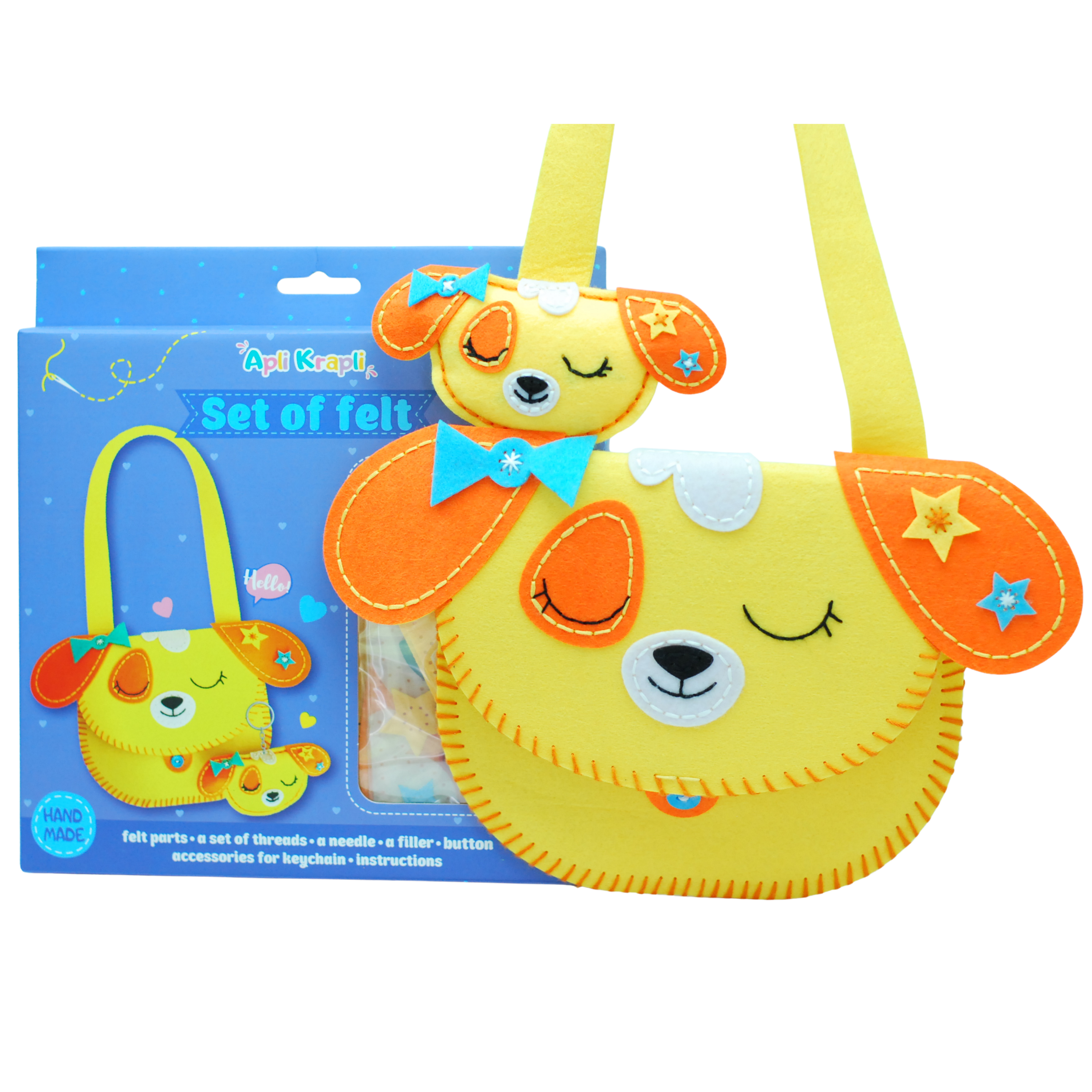 Apli Krapli - Apli Krapli Sewing Patterns Bag & Keychain Dog Printable Templates Materials Not Included Ages 10+