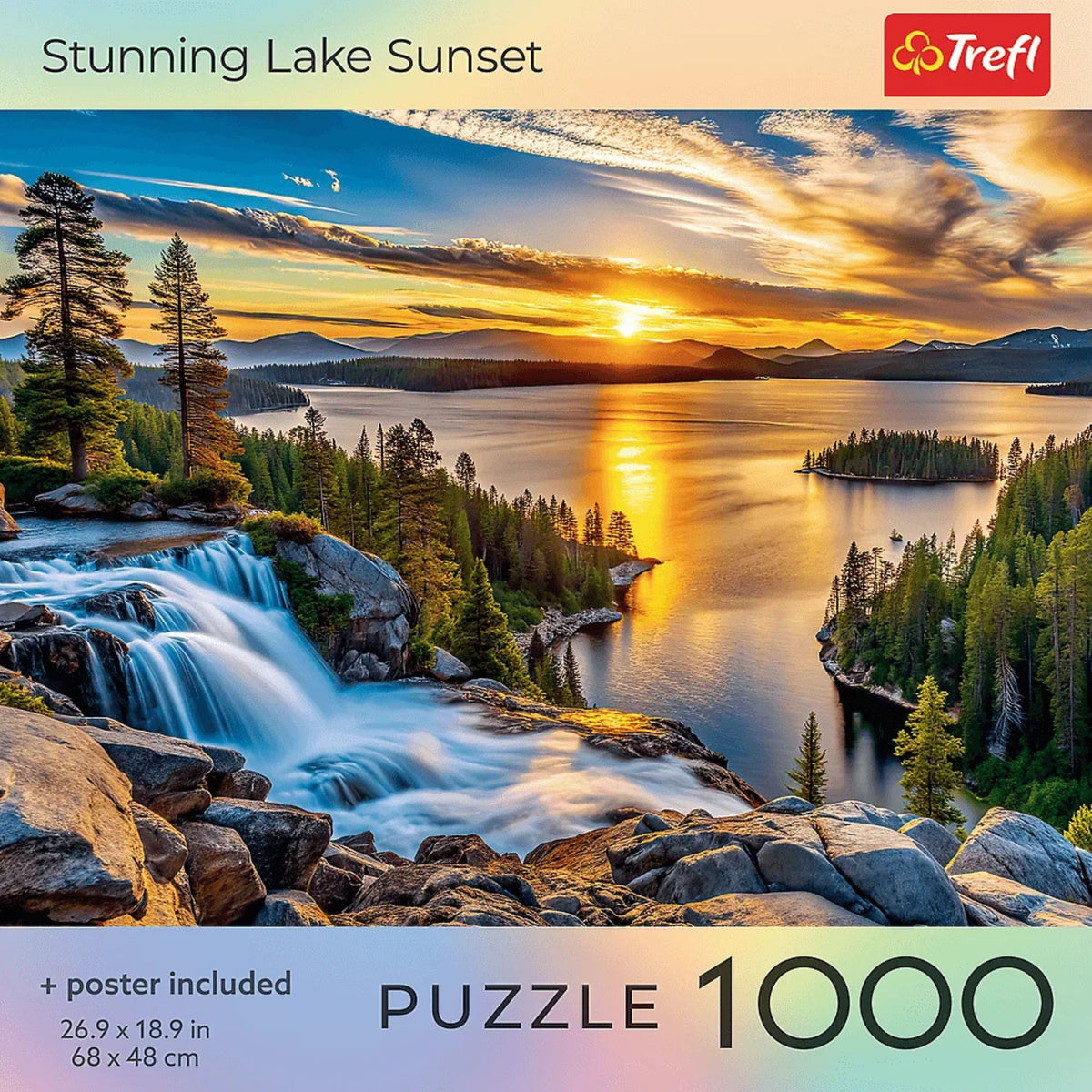 Red Stunning Lake Sunset 1000 Piece Puzzle