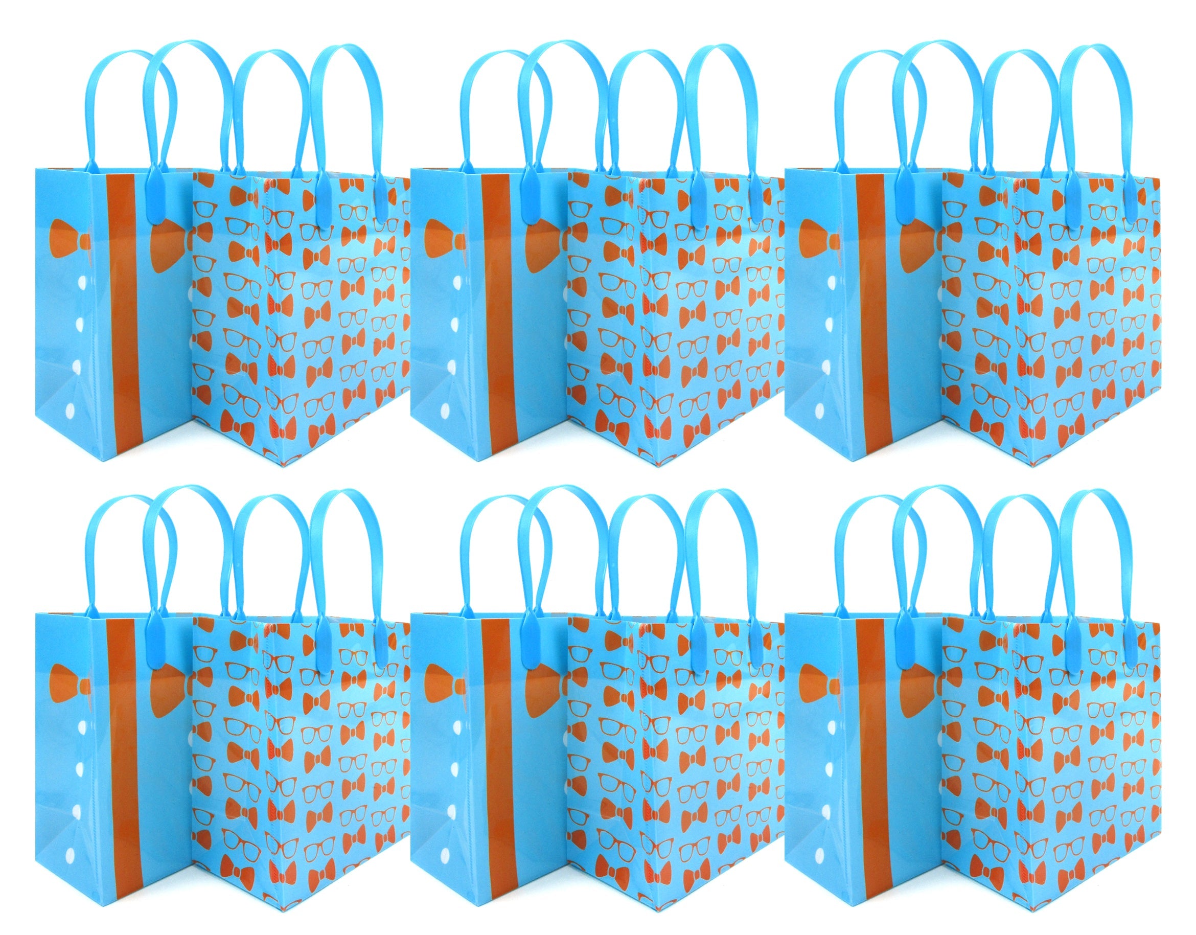Orange Bow Tie Suspenders Party Favor Bags Treat Bags - Set Of 6 Or 12