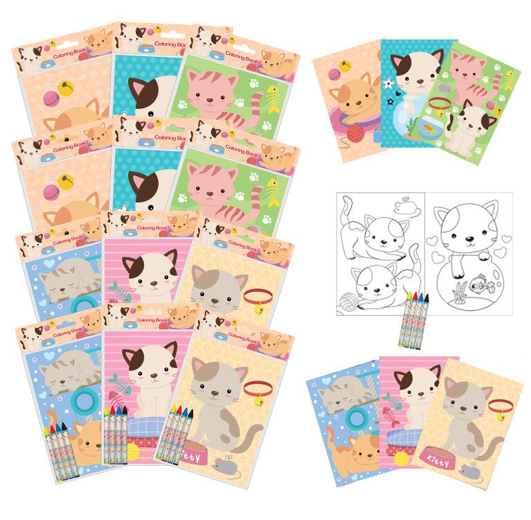 Cats Coloring Books - Set Of 6 Or 12