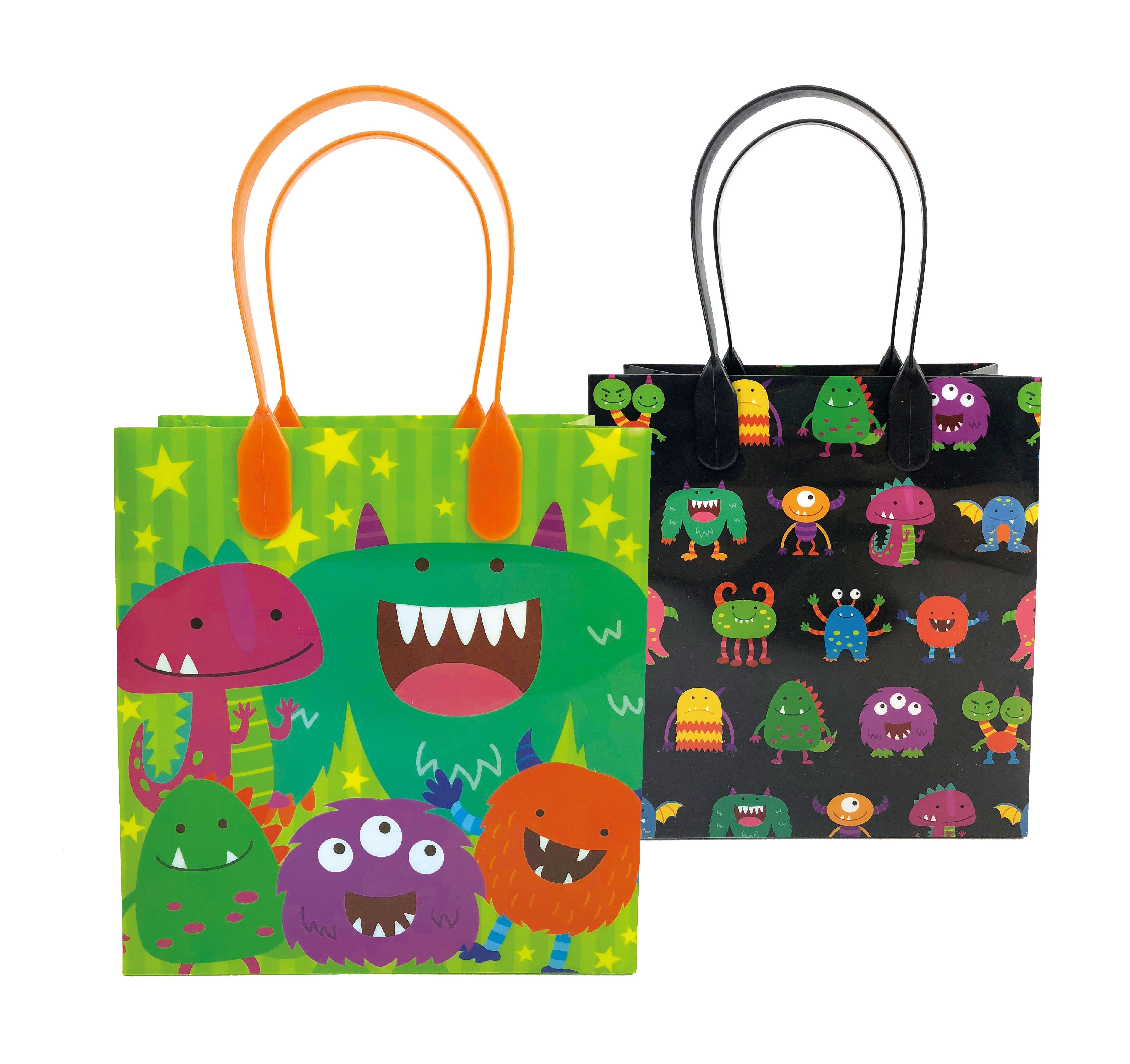 Monster Party Favor Treat Bags - Set Of 6 Or 12