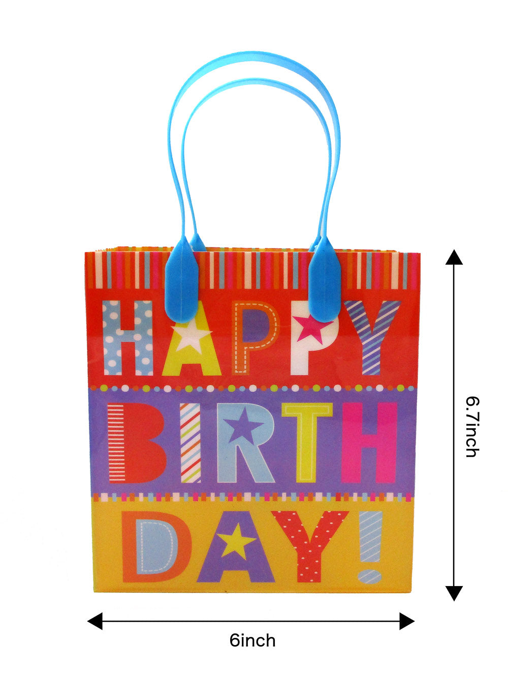 Happy Birthday Party Favor Treat Bags - Set Of 6 Or 12