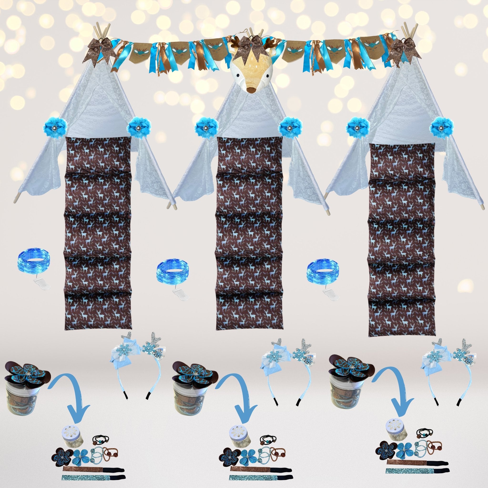 Girl Woodland Glamping Birthday Party Decorations, Forest Animals, Wild One Teepee Tent Party
