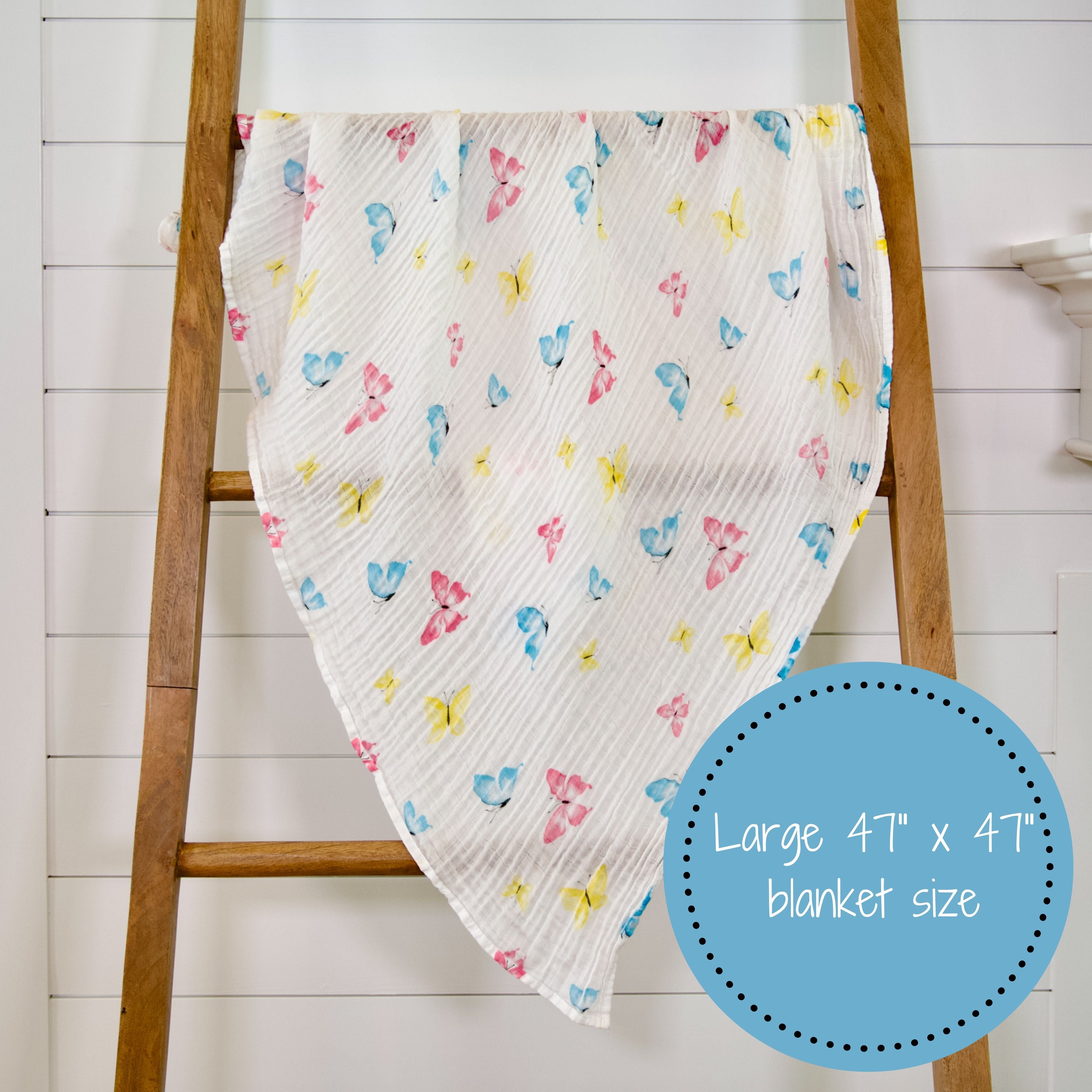 Colorful Butterfly Swaddle Blanket