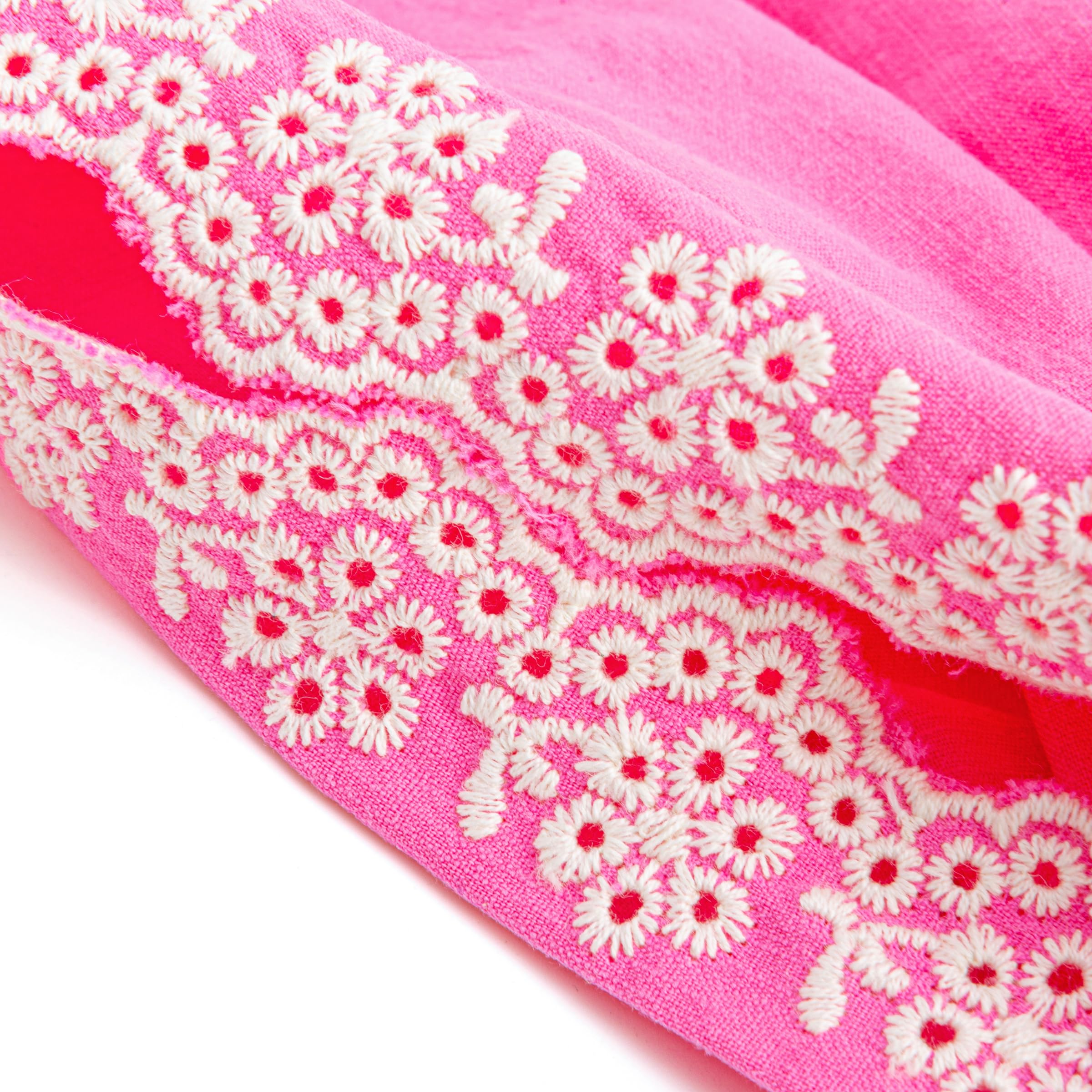 Eyelet Needlework Embroidered Bandana Headband – For Girls Ages 5–12 Years