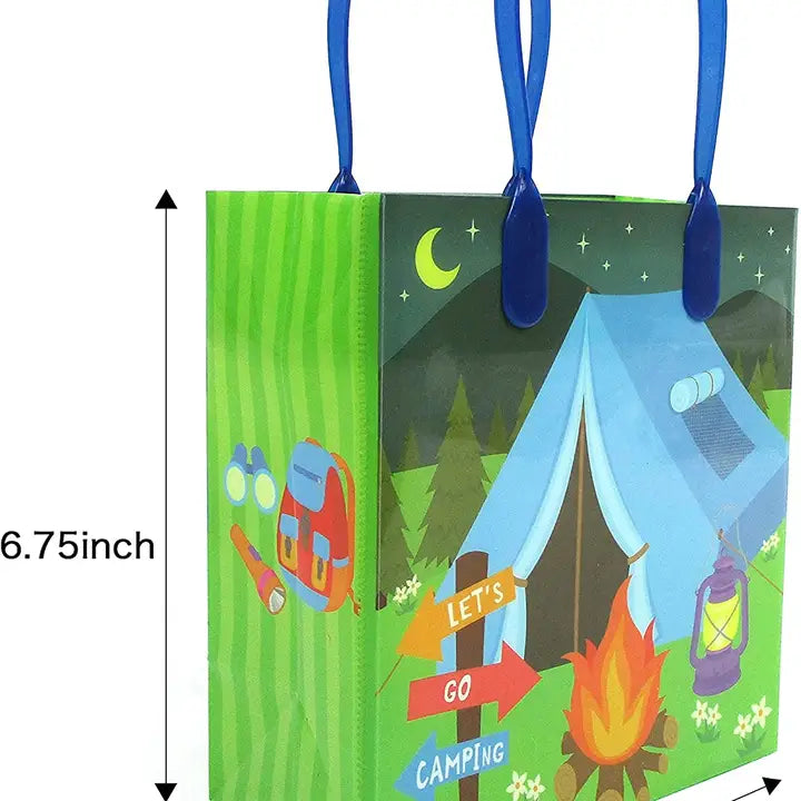 Camping Party Favor Treat Bags - Set Of 6 Or 12
