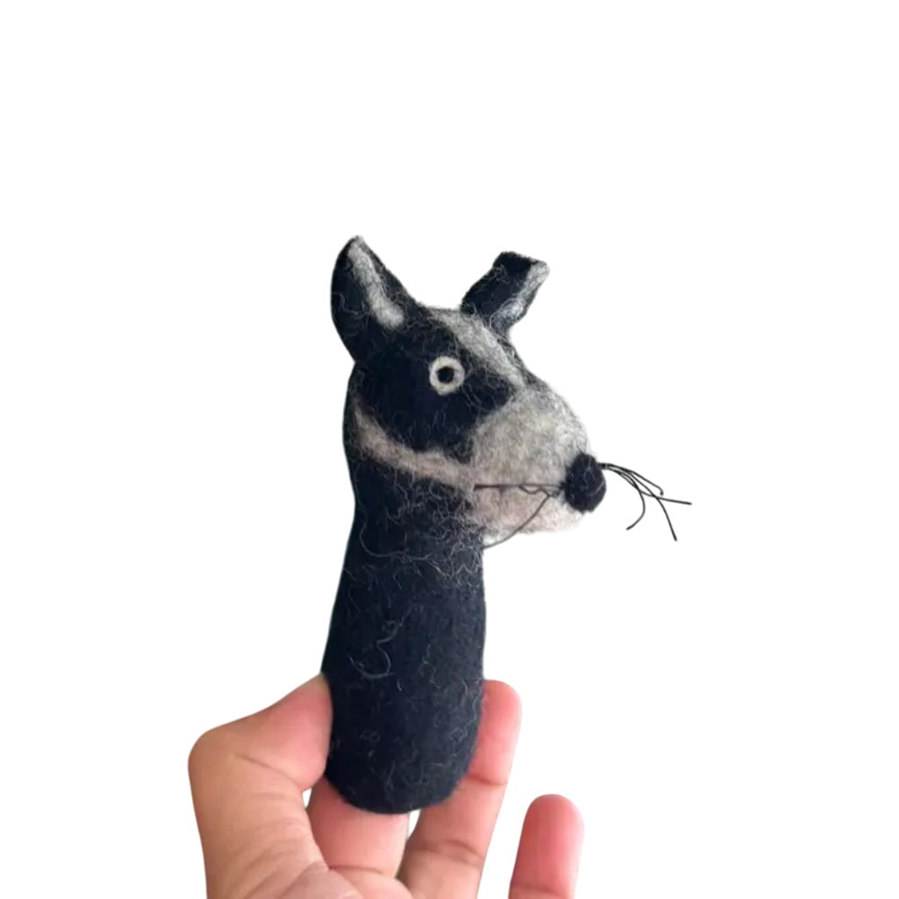 Felt Finger Puppet - Badger
