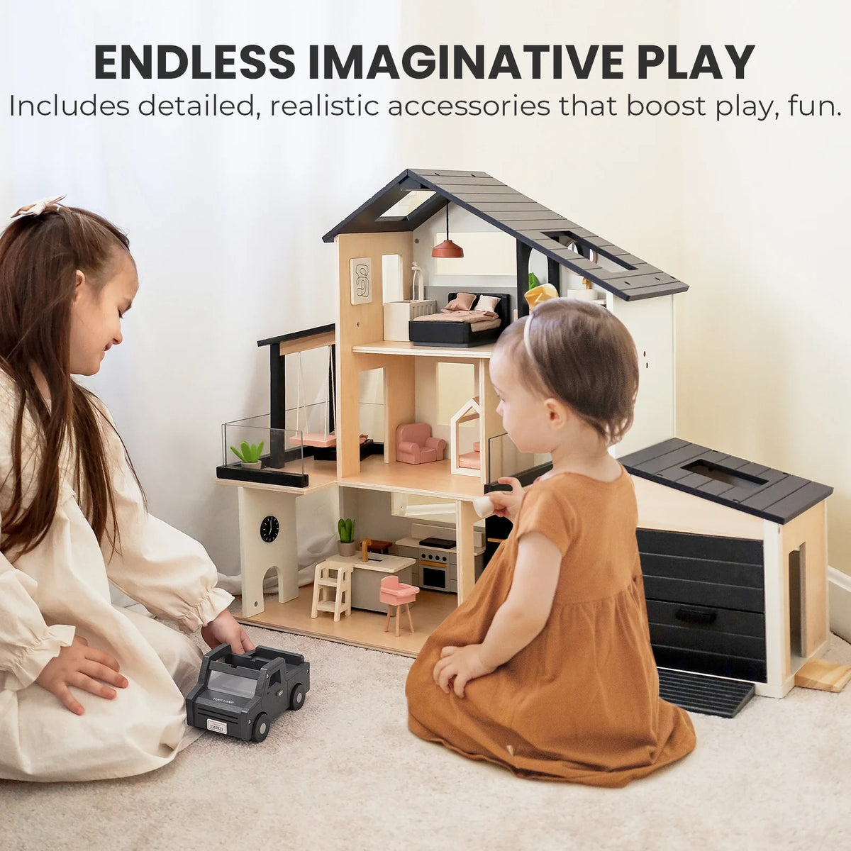 ® Sweetwood Edge Dollhouse & Wooden Dollhouse Garage