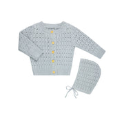 Pointelle Knit Cardigan With Removeable Collar