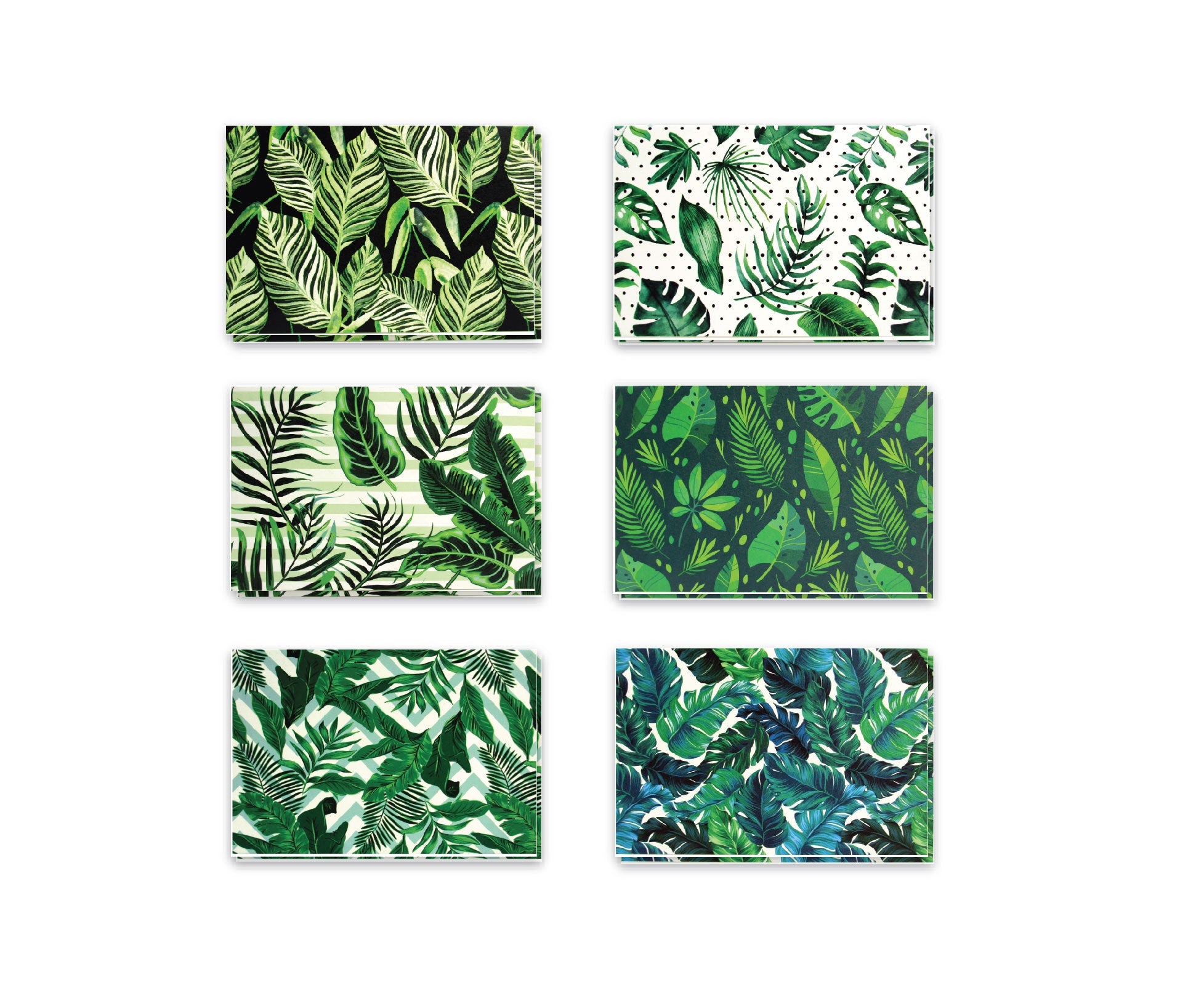 Tropical Plants - 36 Pack Assorted Greeting Cards For All Occasions - 6 Design