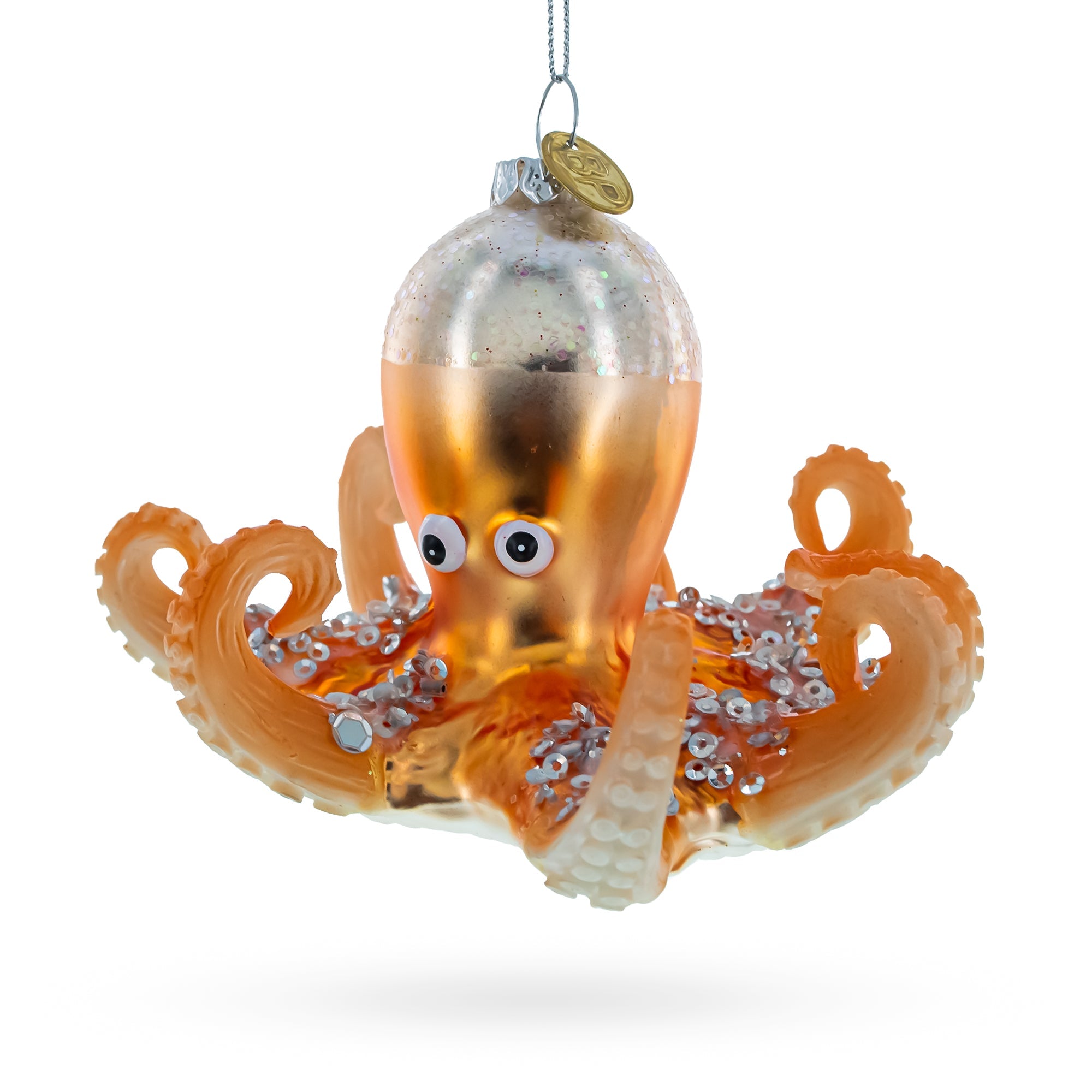 Ocean's Enigma: Octopus - Blown Glass Christmas Ornament