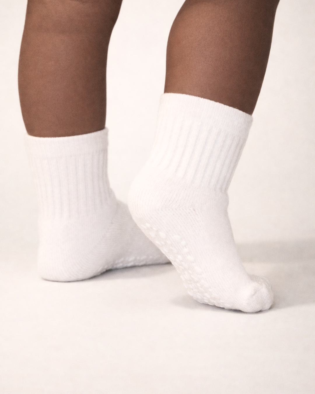 Baby Gripper Crew Socks 4-pack (3-6 Months) - Espresso
