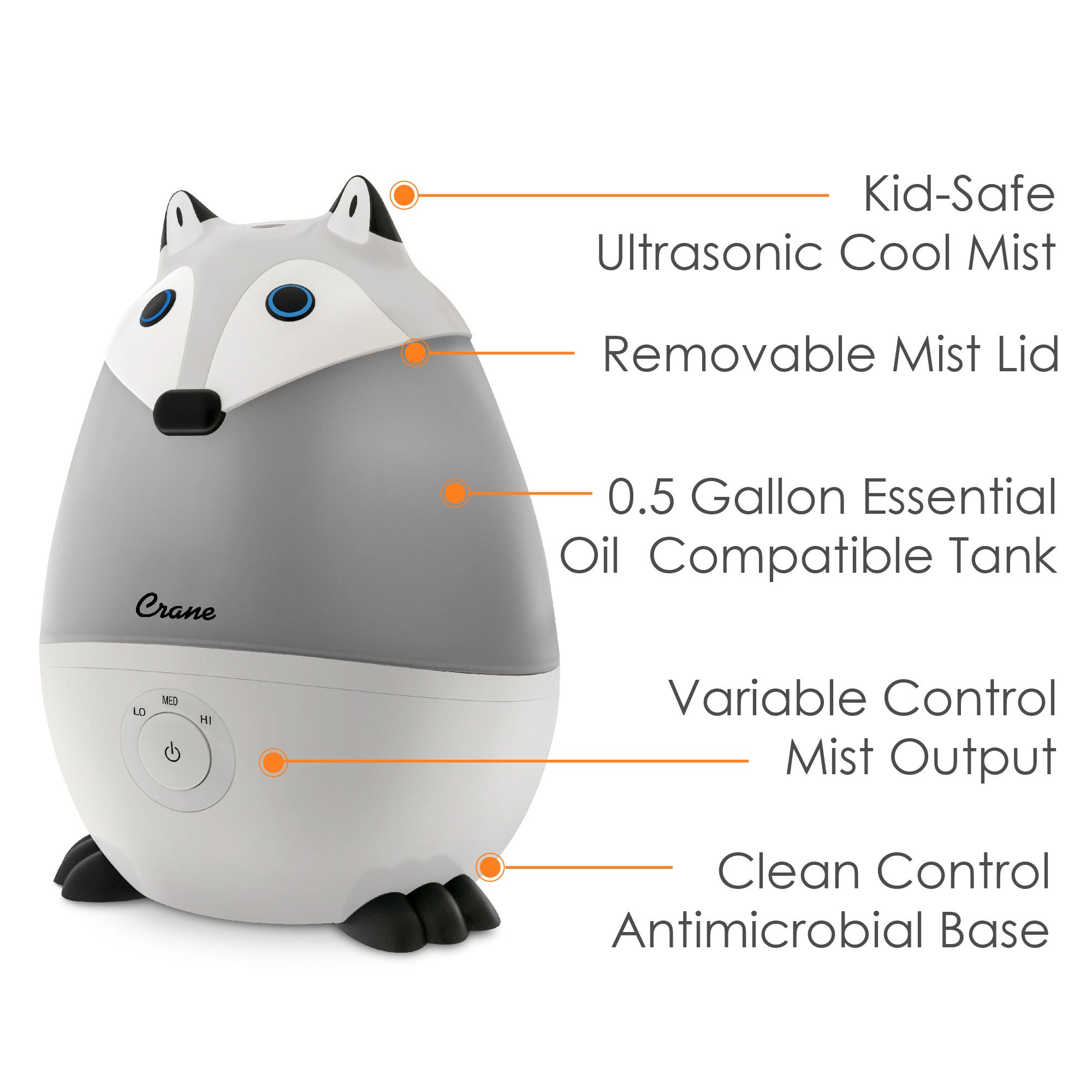 Crane Mini Adorable 0.5-Gal. Ultrasonic Humidifier