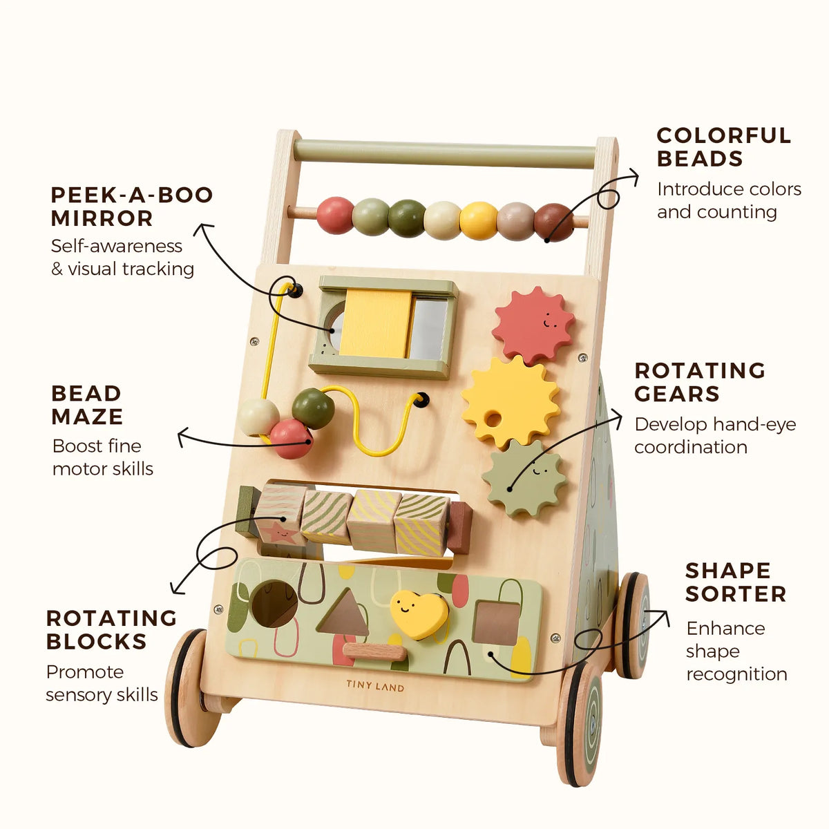 ® Sage Green Wooden Baby Walker
