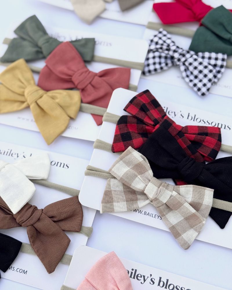 3-piece Linen Cotton Nylon Headband Set - Fall Festival