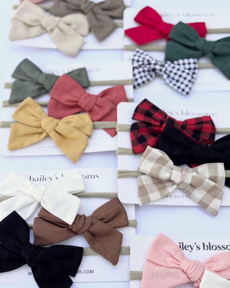 3-piece Linen Cotton Nylon Headband Set - Fall Festival