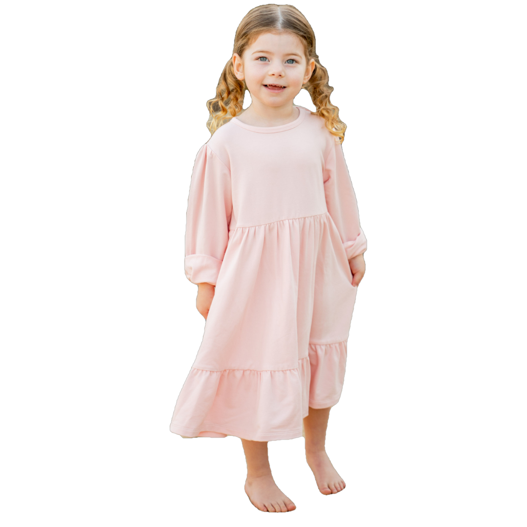 3 Tier Sweater Dress - Perfect Pink - Terry